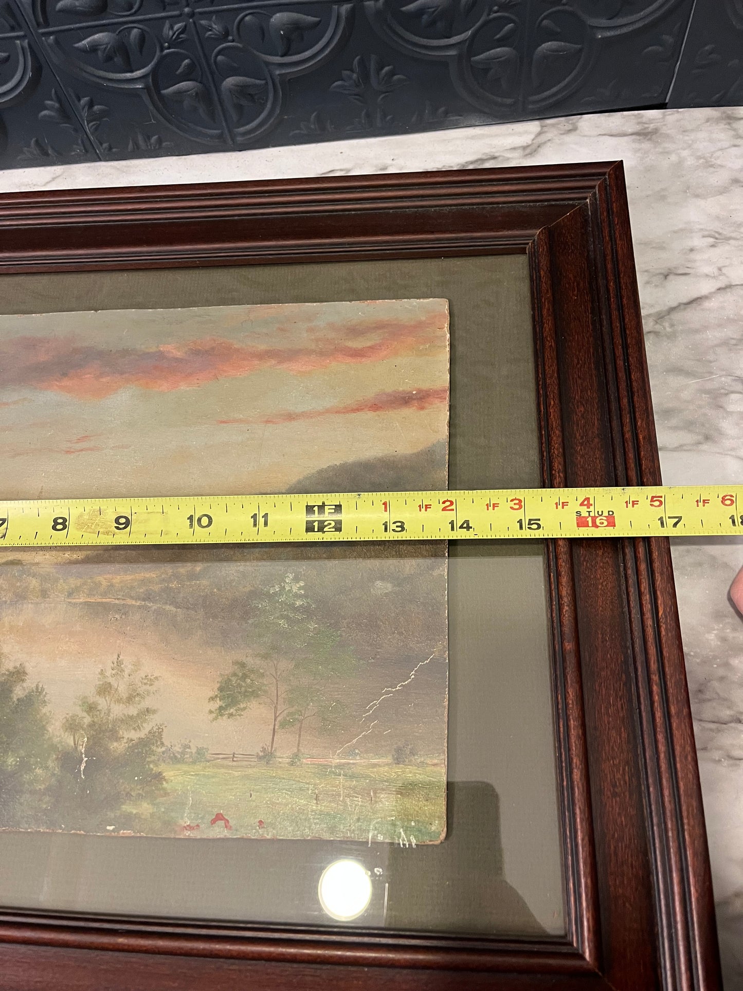 Framed Landscape Painting on Board