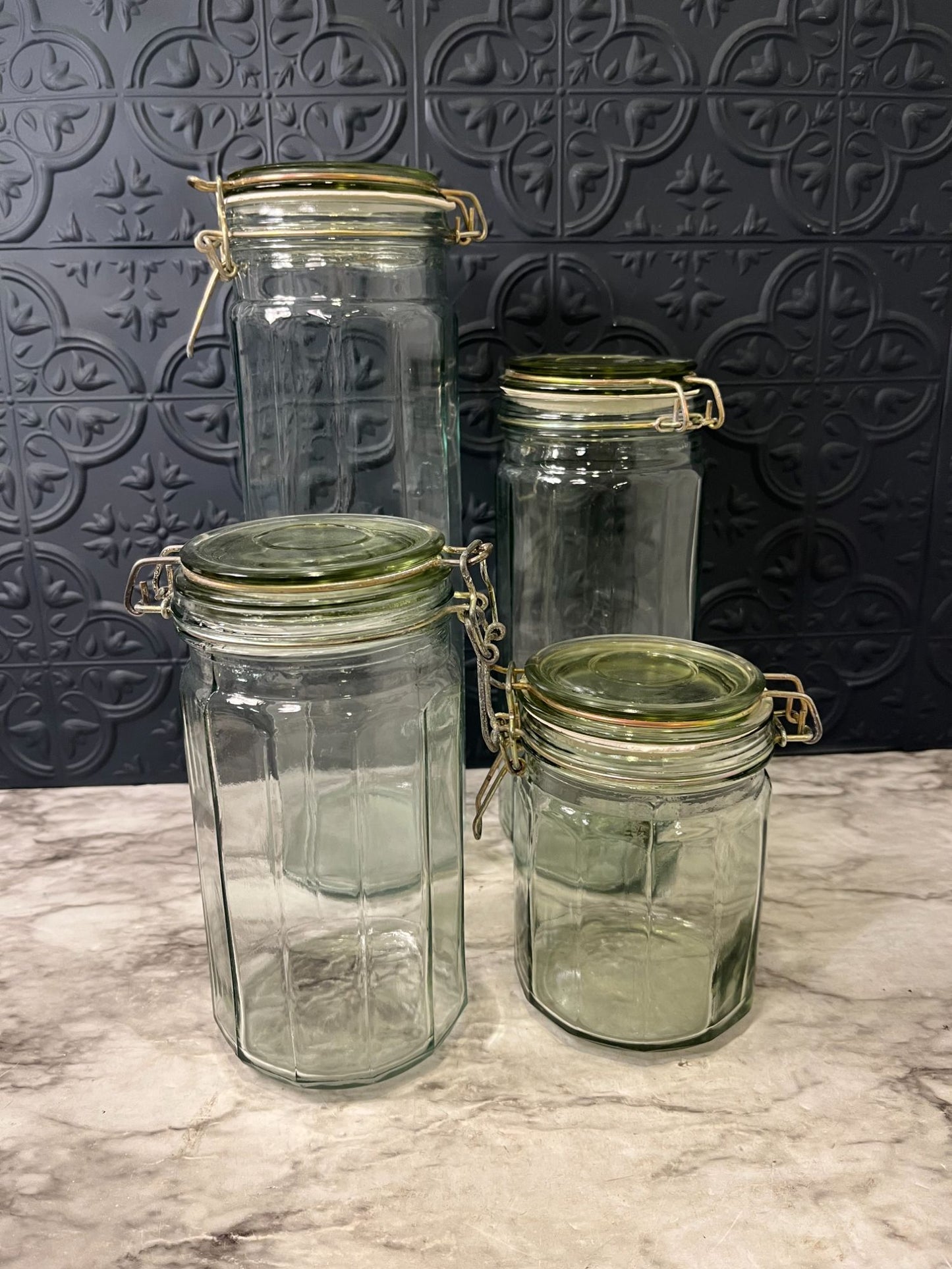 Glass Canister Set x 4