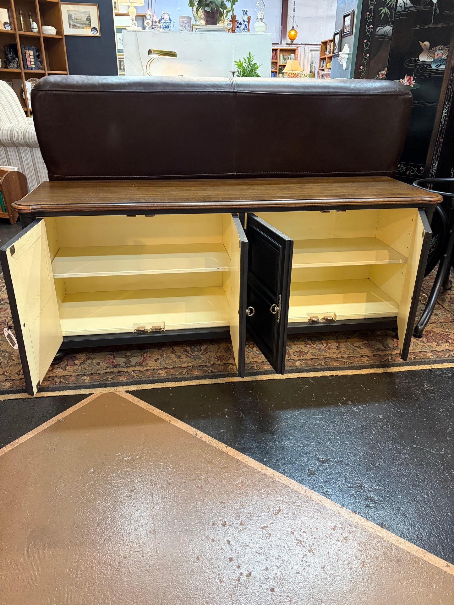 Vintage Wood Dark Painted Console