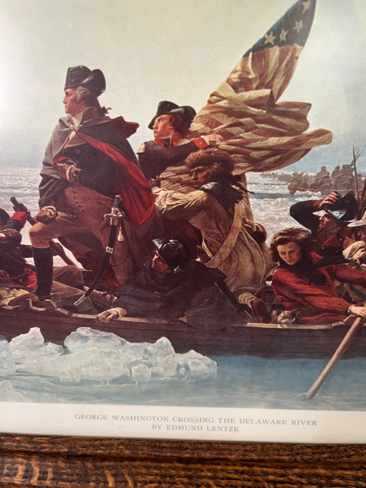 Print of Washington Crossing the Delaware Framed