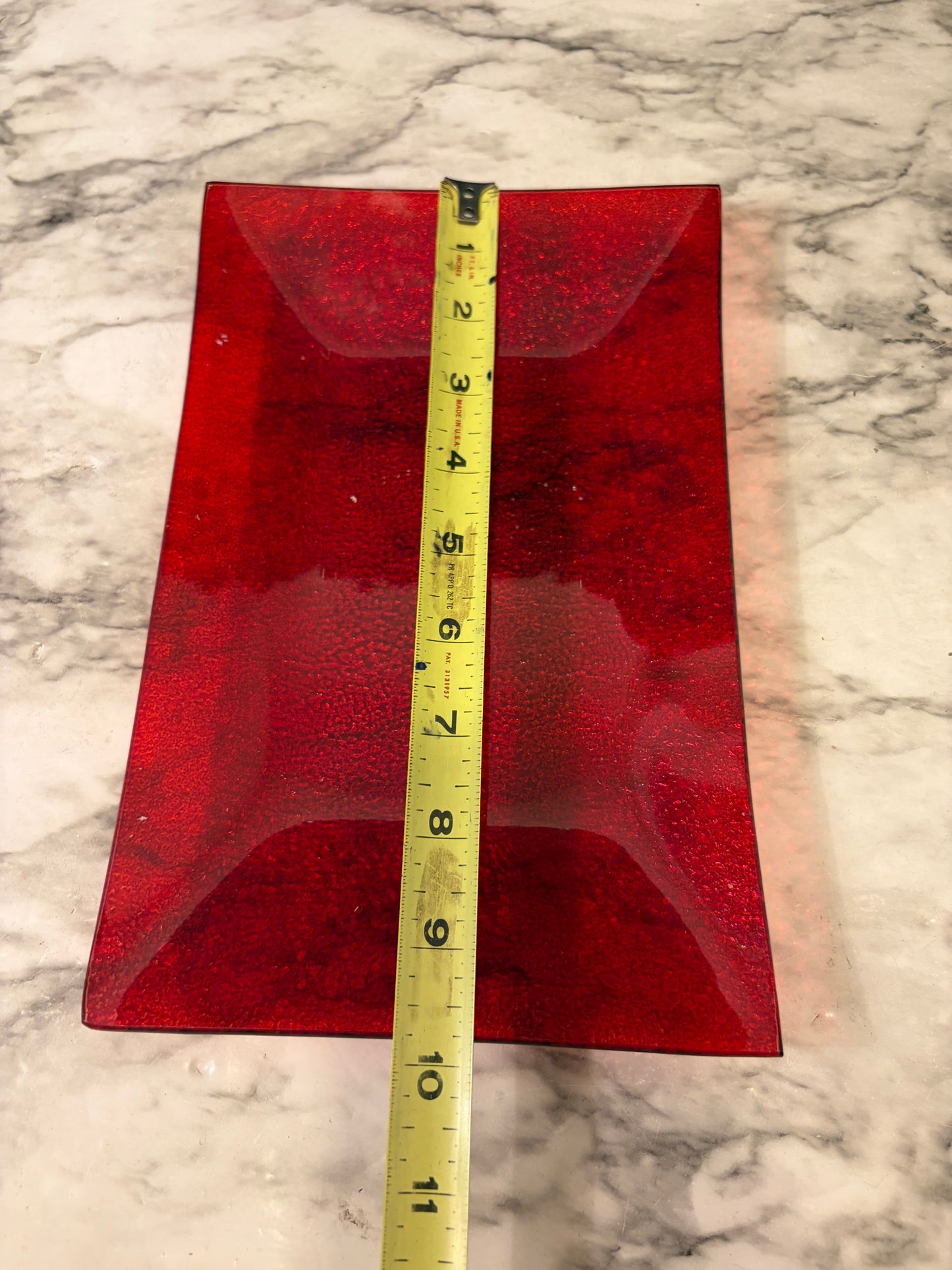 Rectangle Red Glass Plate