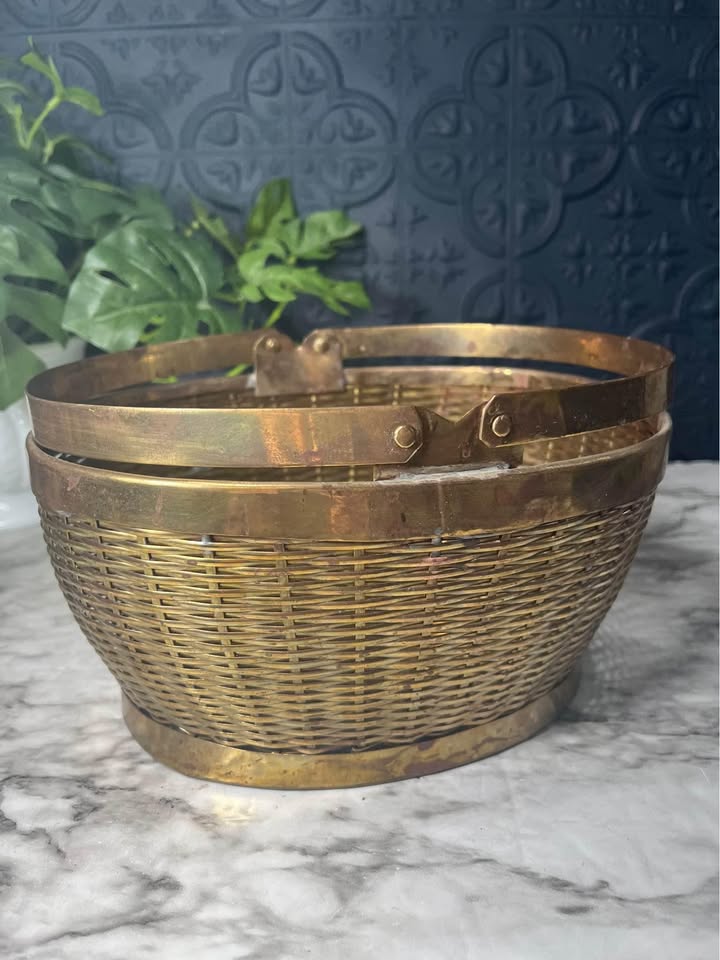 Brass Basket with Handles