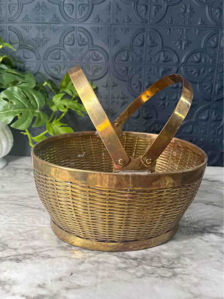 Brass Basket with Handles