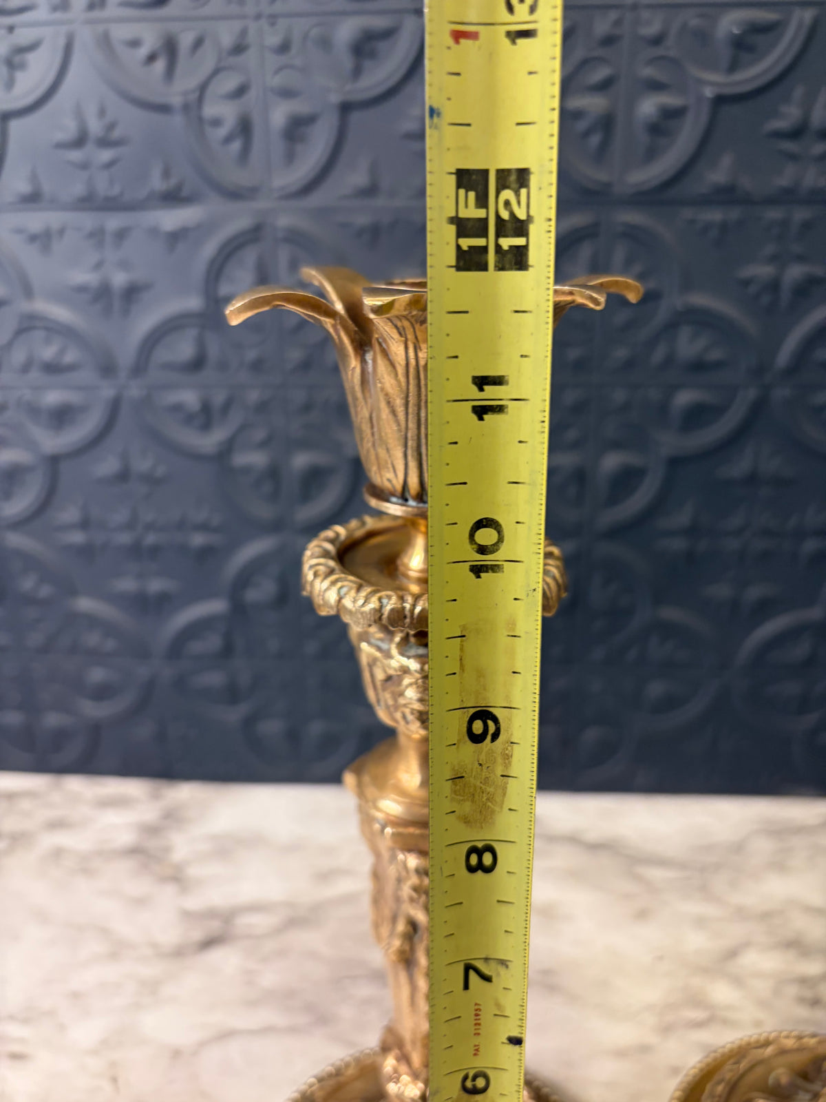 Castillian Ornate Brass Candle Holders set of 2