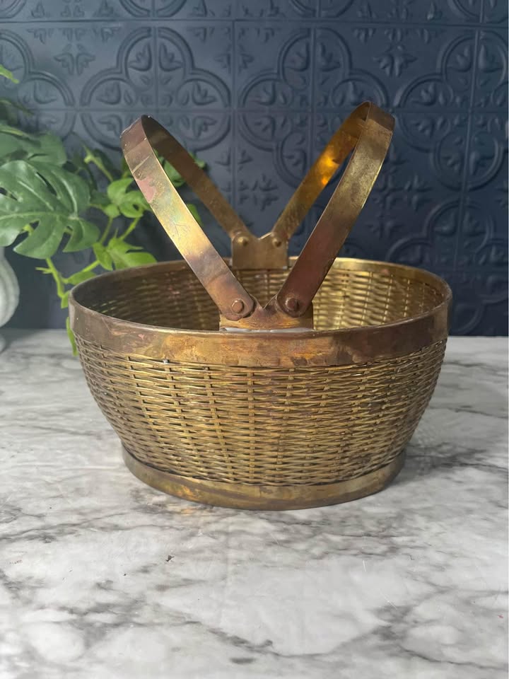 Brass Basket with Handles
