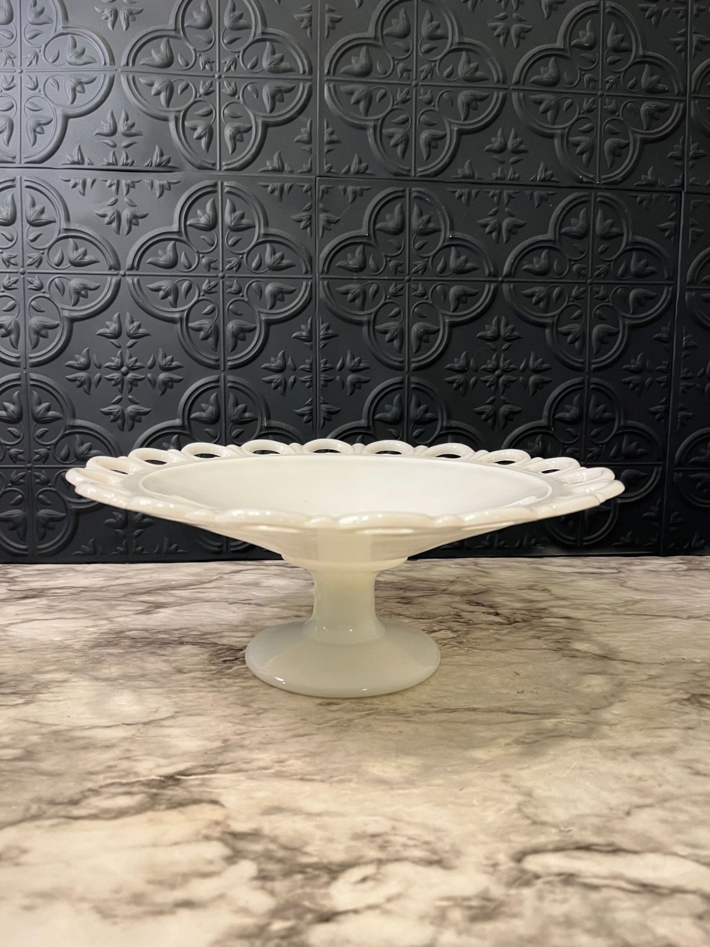 Anchor Hocking Milk glass  pedestal bowl