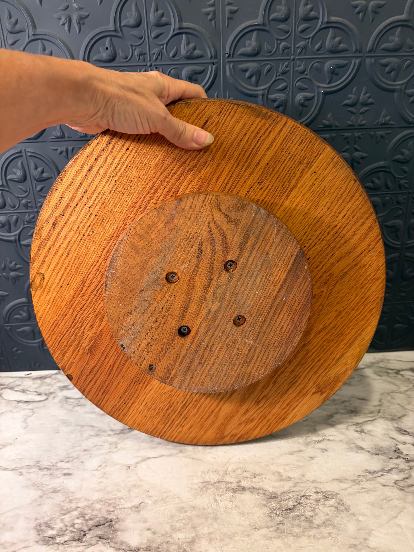 14" Round Wood Lazy Susan