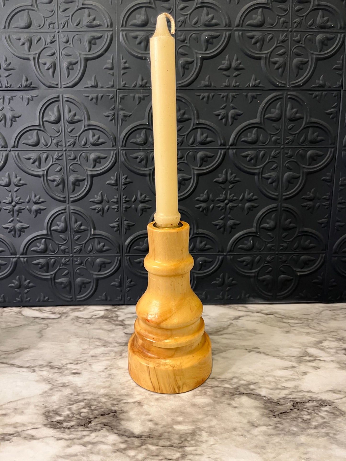 Light Wood Candlestick