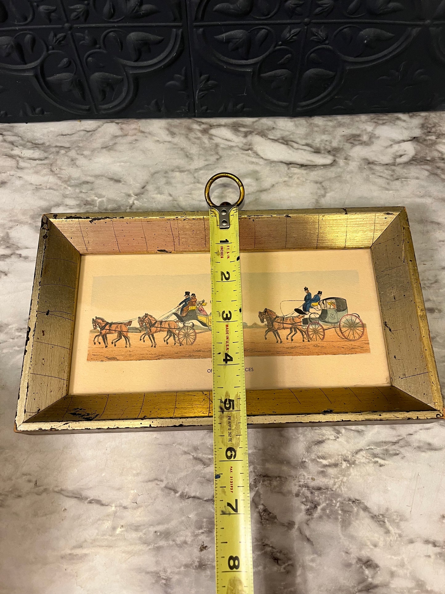 Off to the Races Vintage Print in Frame