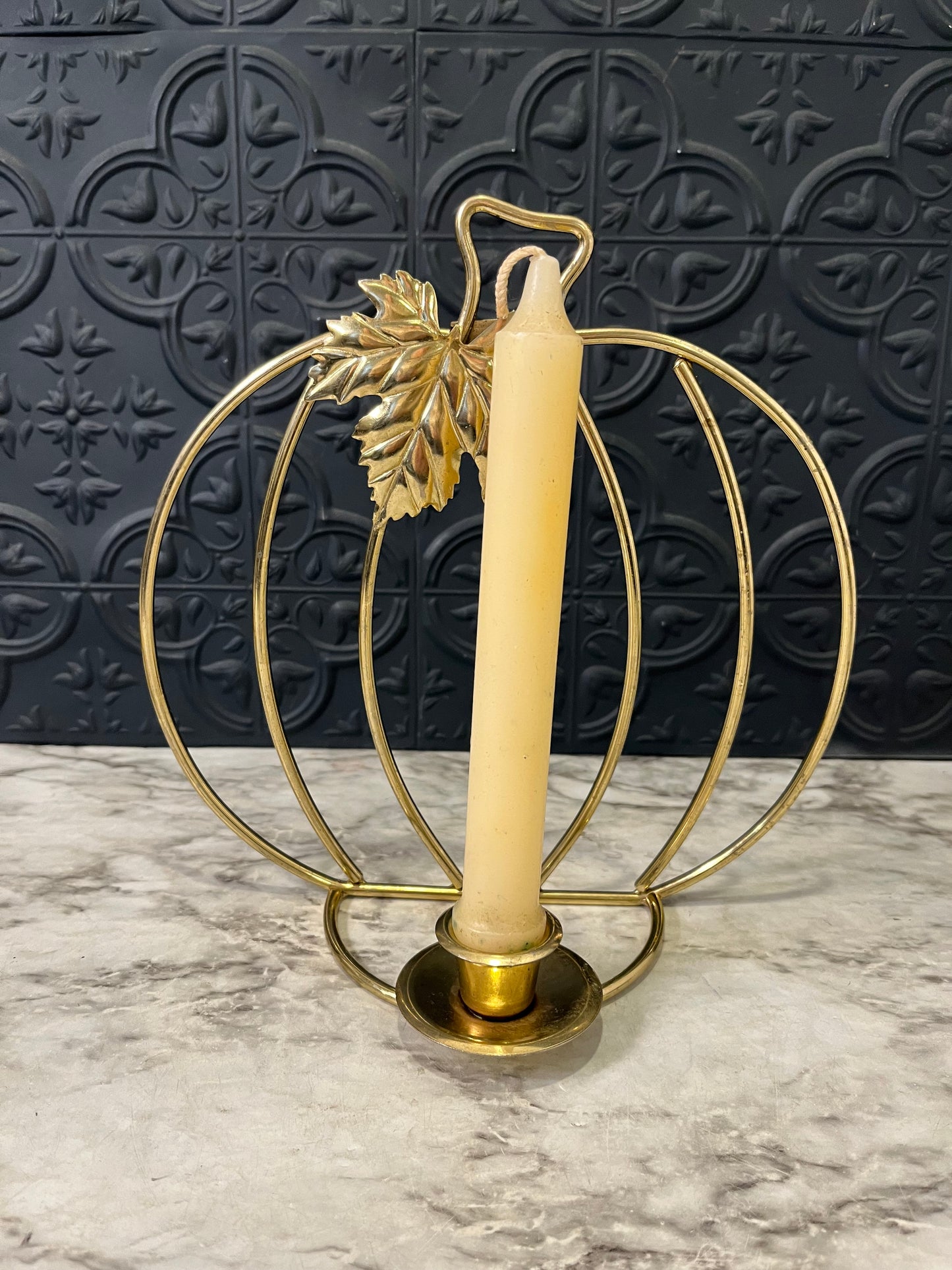 Brass Pumpkin Candle Holder/Sconce