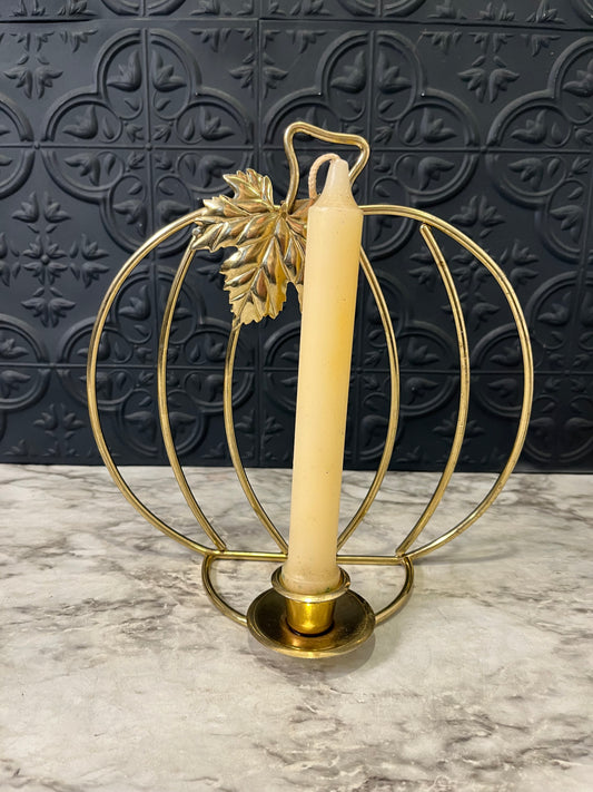 Brass Pumpkin Candle Holder/Sconce
