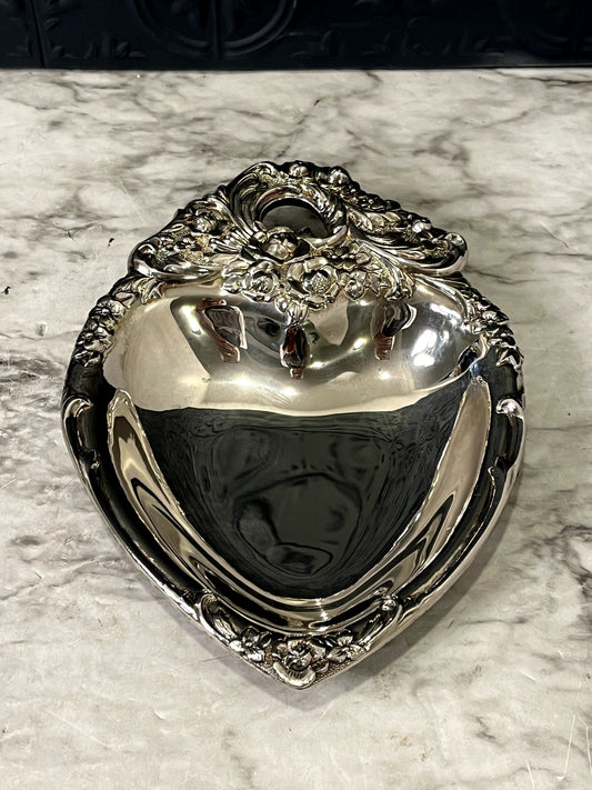 Silver Plate Heart dish