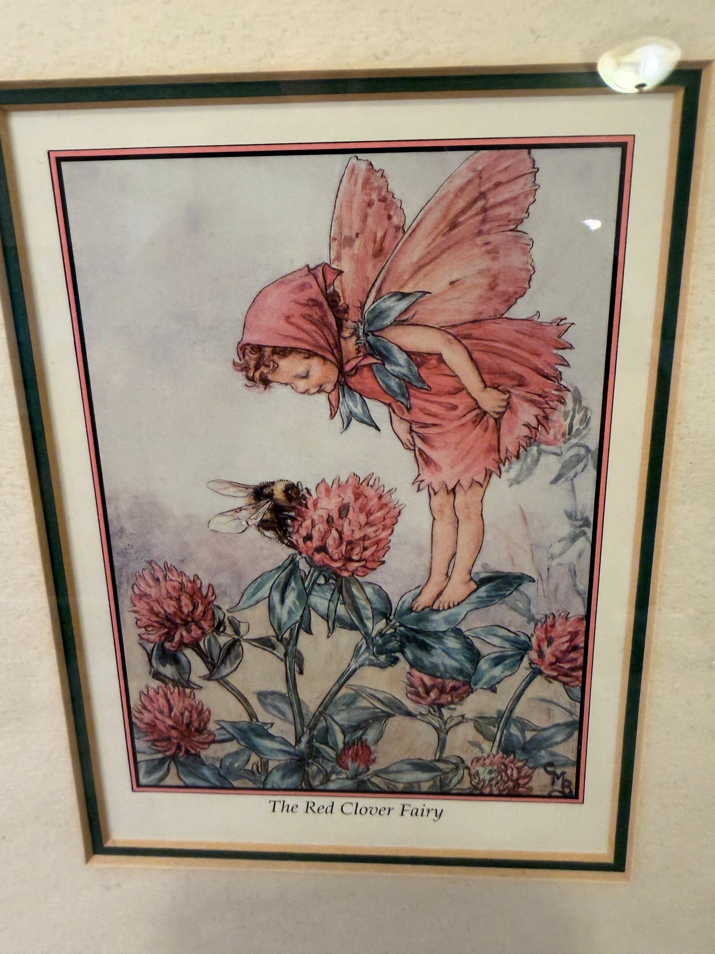 Red Clover Fairy Print Framed