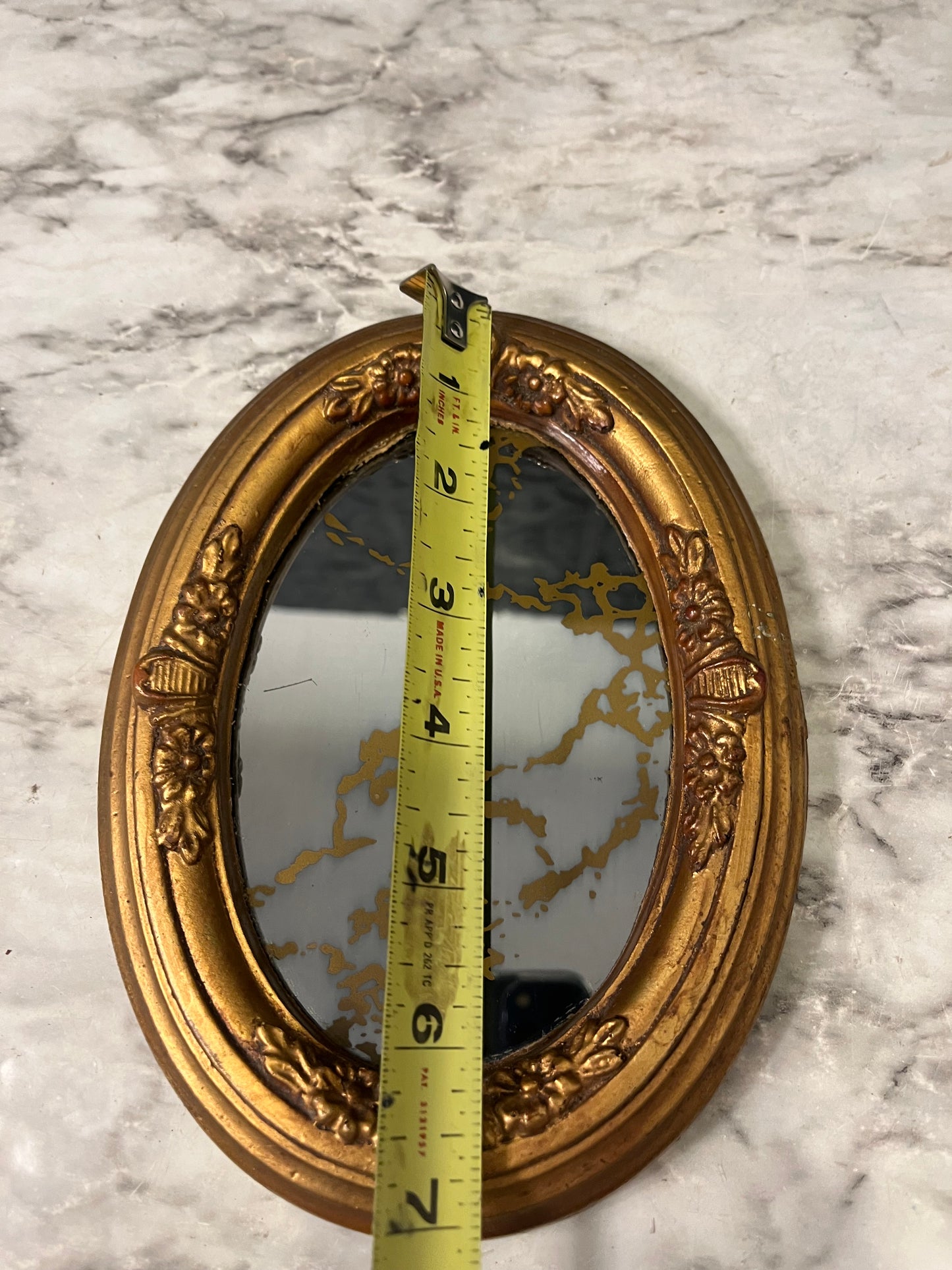 Small Smoke Glass Mirror Oval