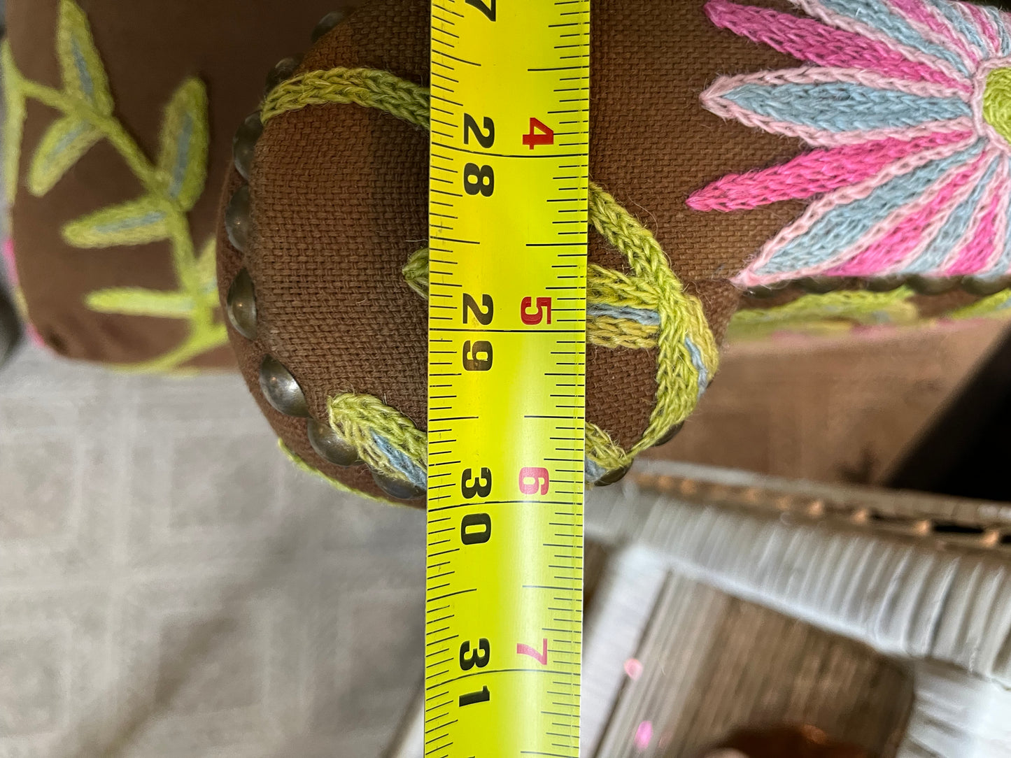 Floral Embroidered Arm Chair