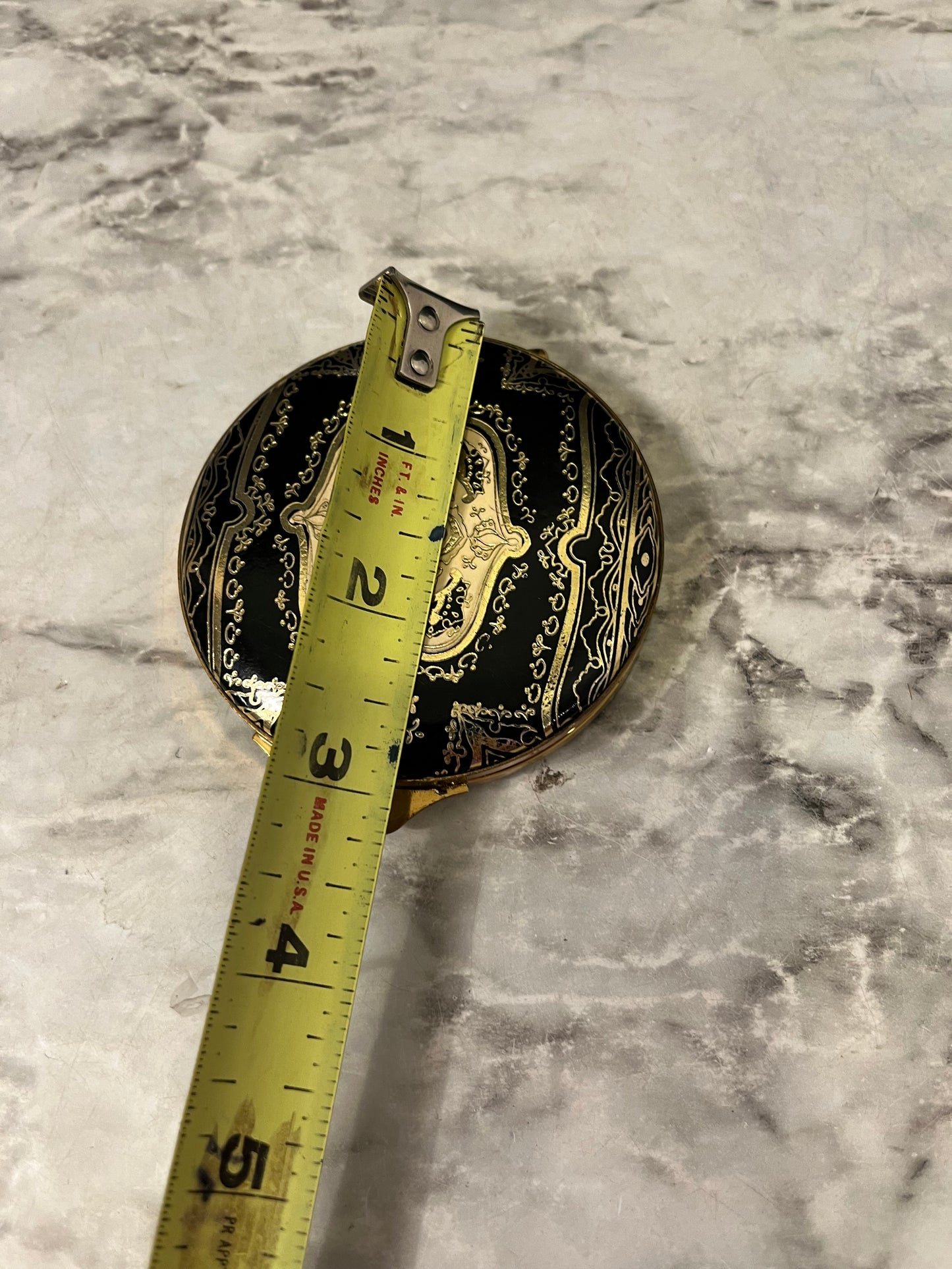 Gold and Black Enamel Compact