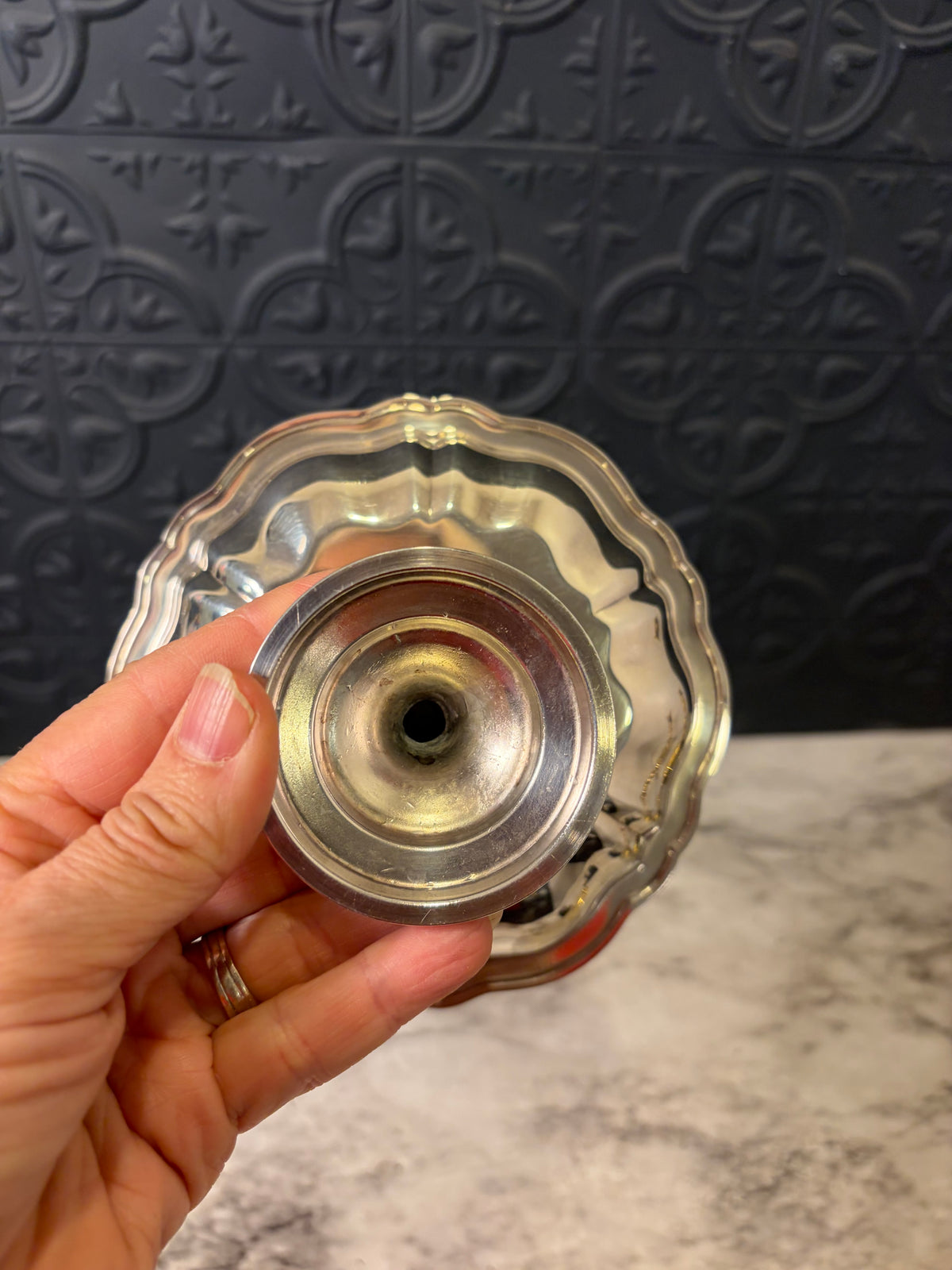 3" Tall Silver plate Pedestal Bowl