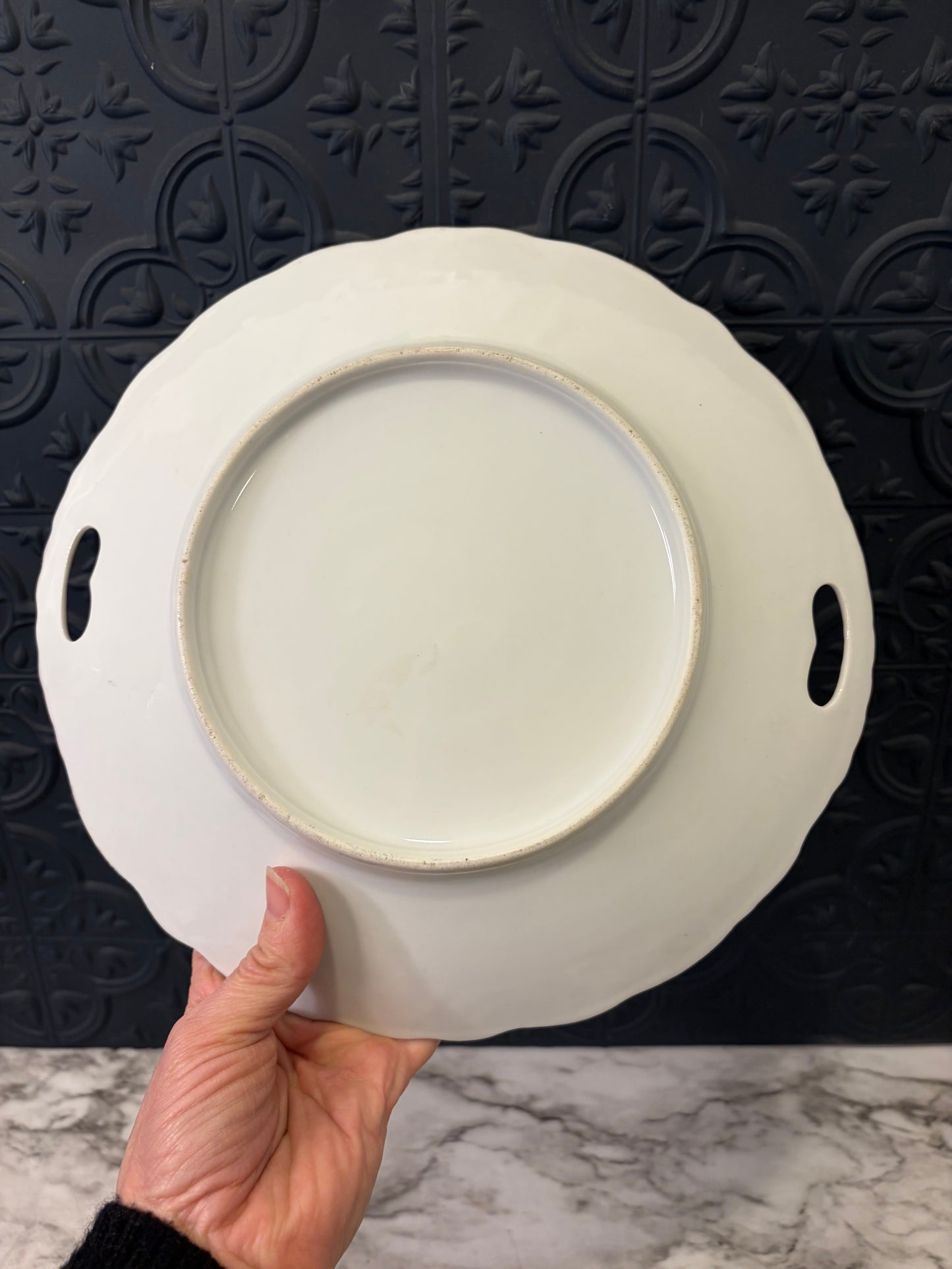 White Porcelain Plate with handles