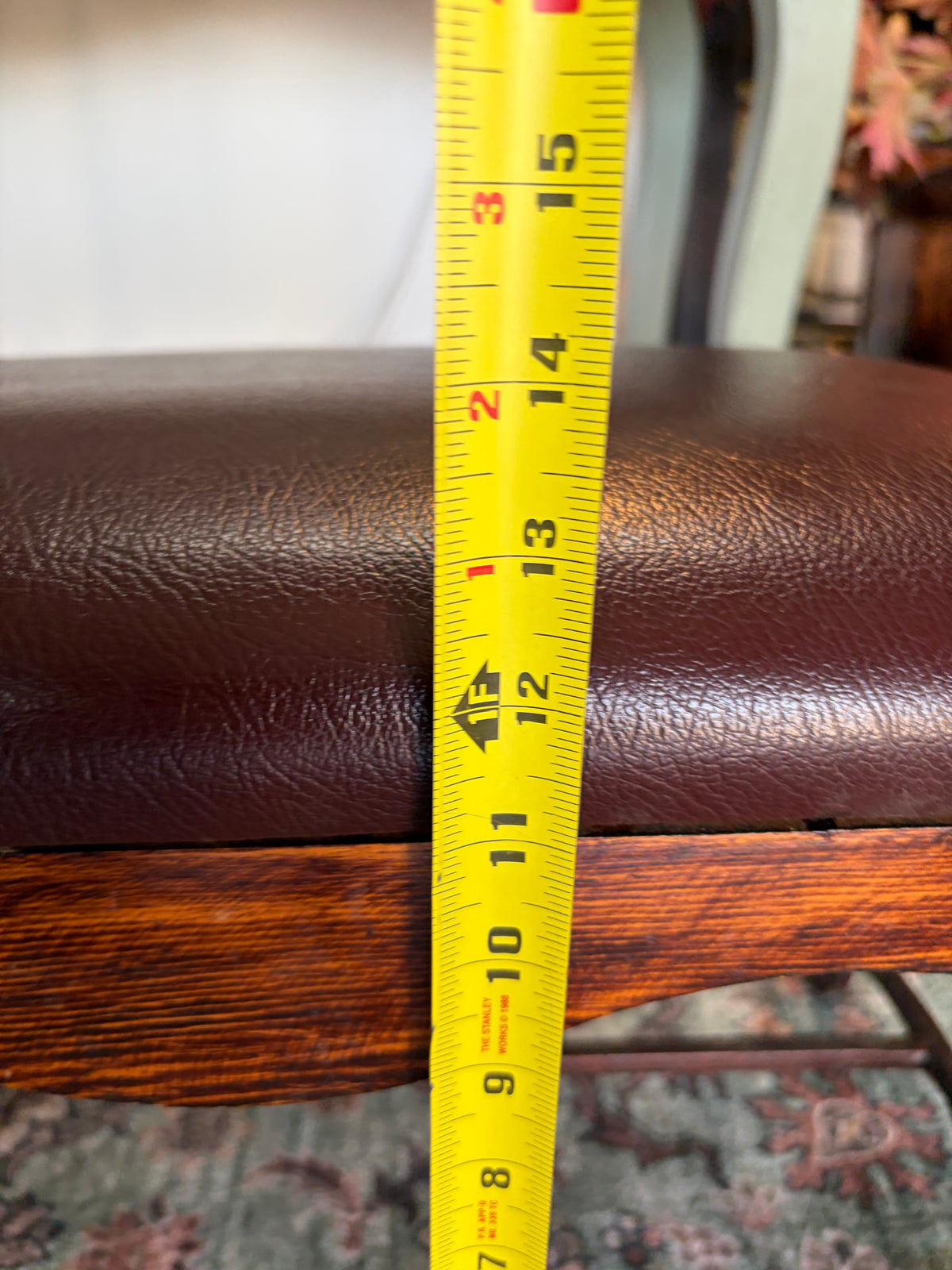 Metal Foot Stool with Faux Leather