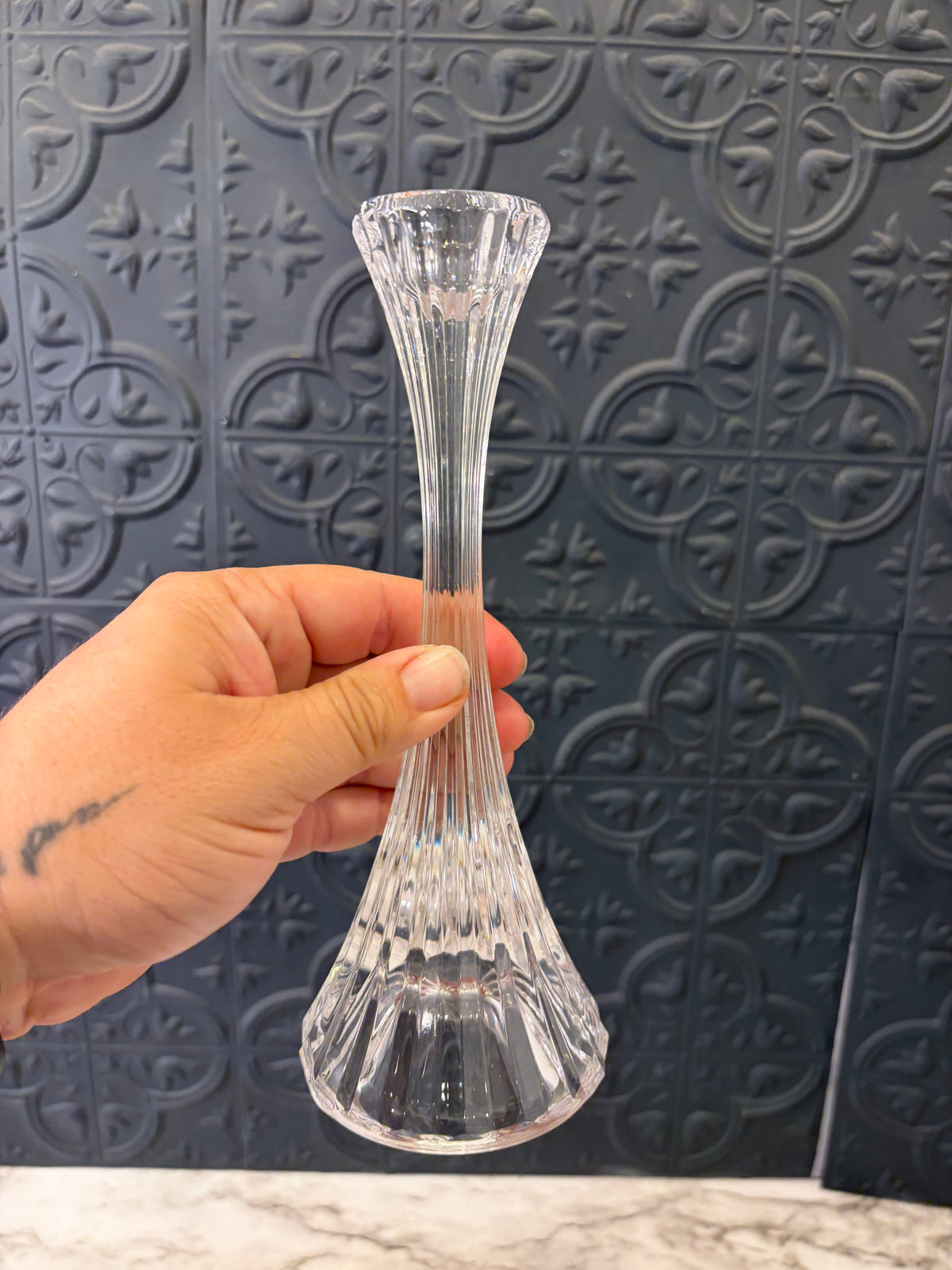 8" Mikasa Crystal Glass Candle Holder