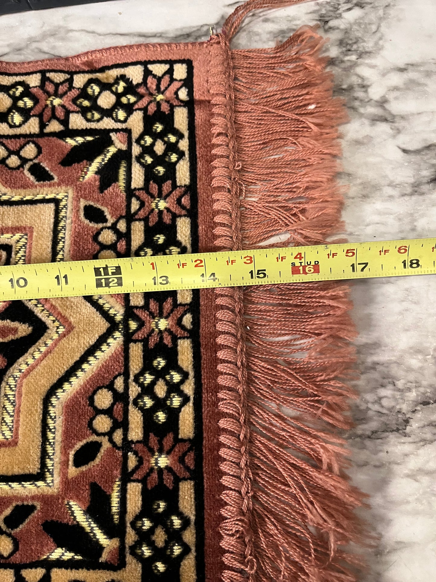 Vintage Pink and Black table rug