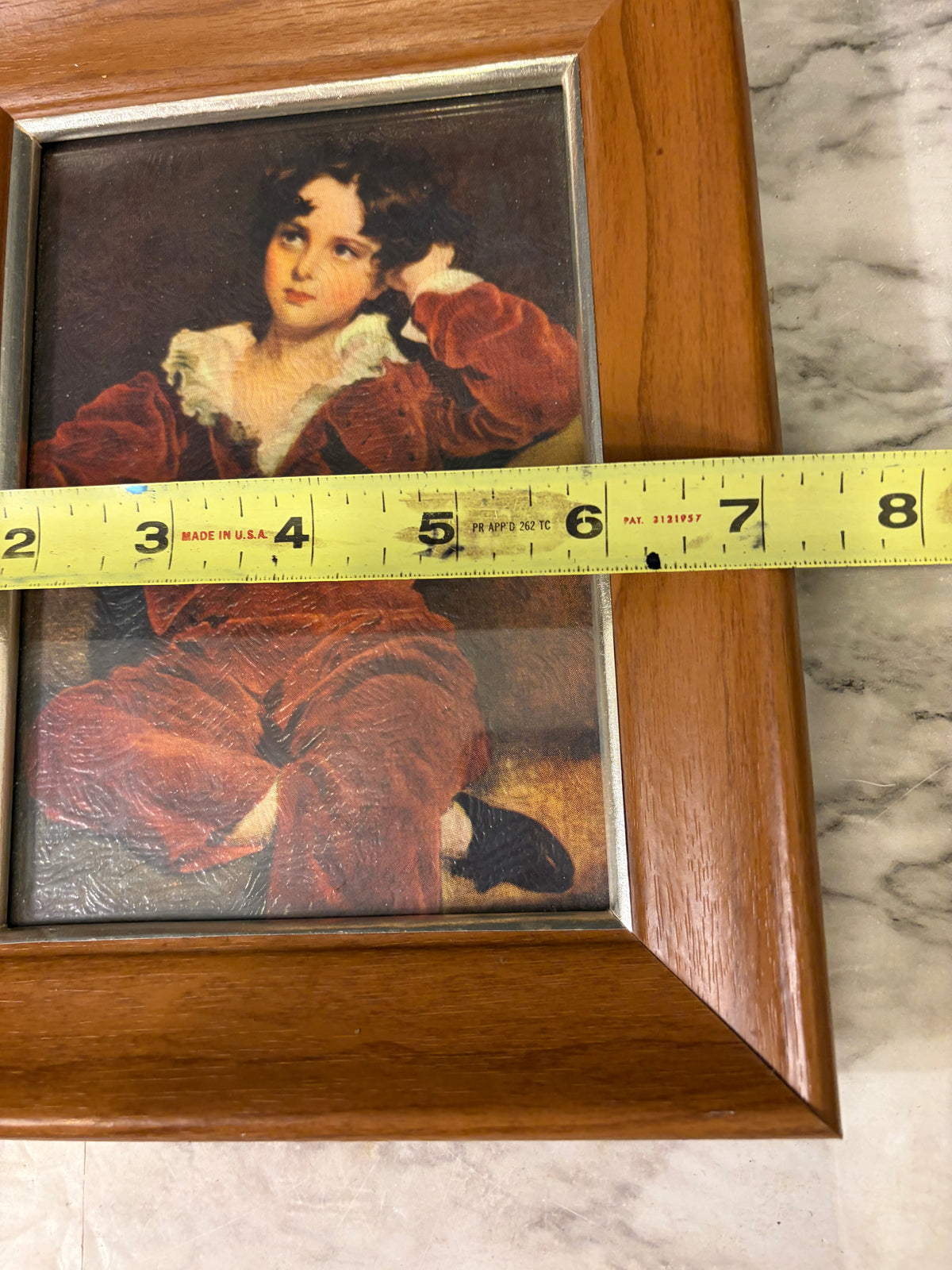 The Red Boy  Print on Board Framed