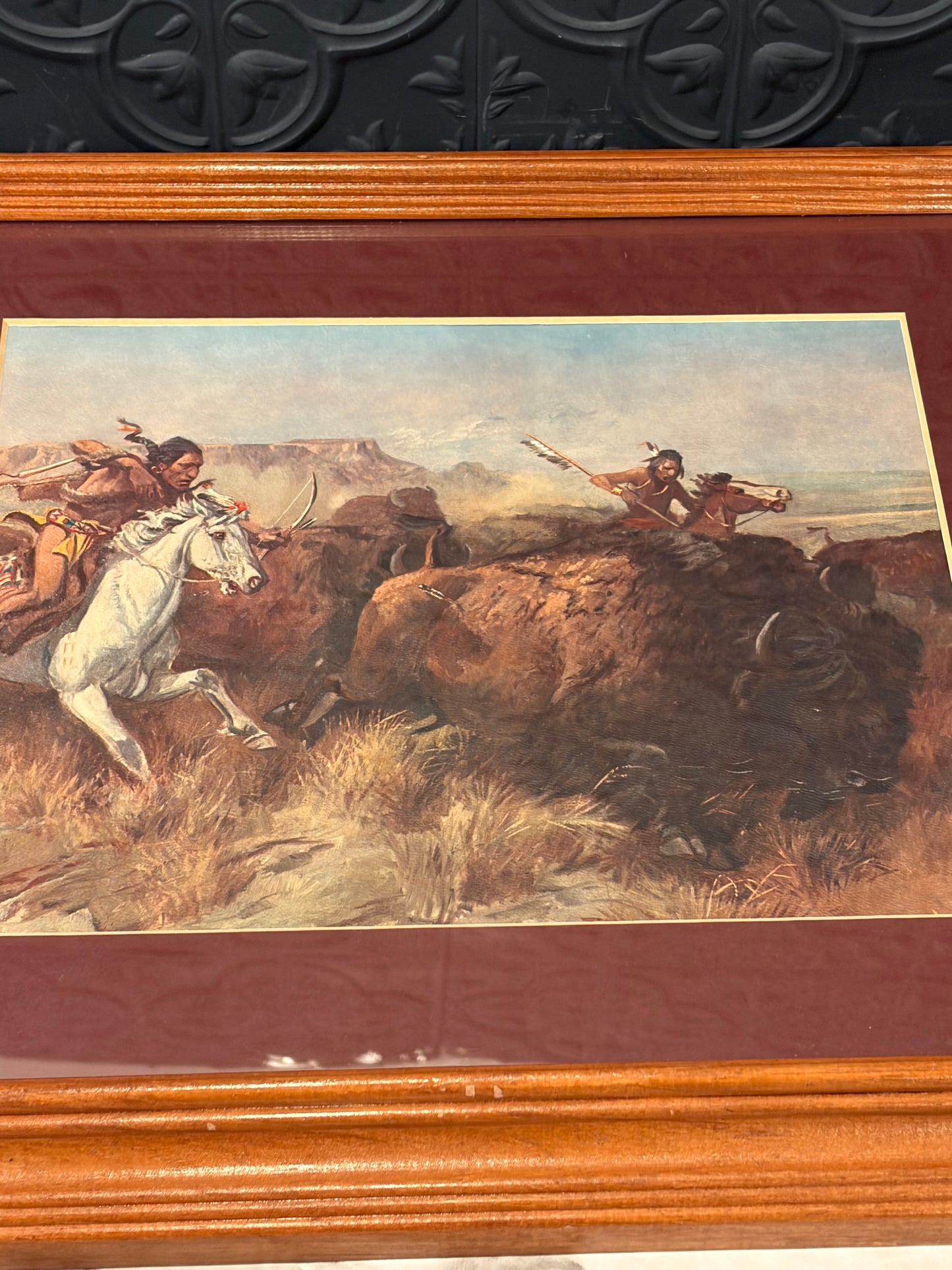 Framed Buffalo Hunt Print