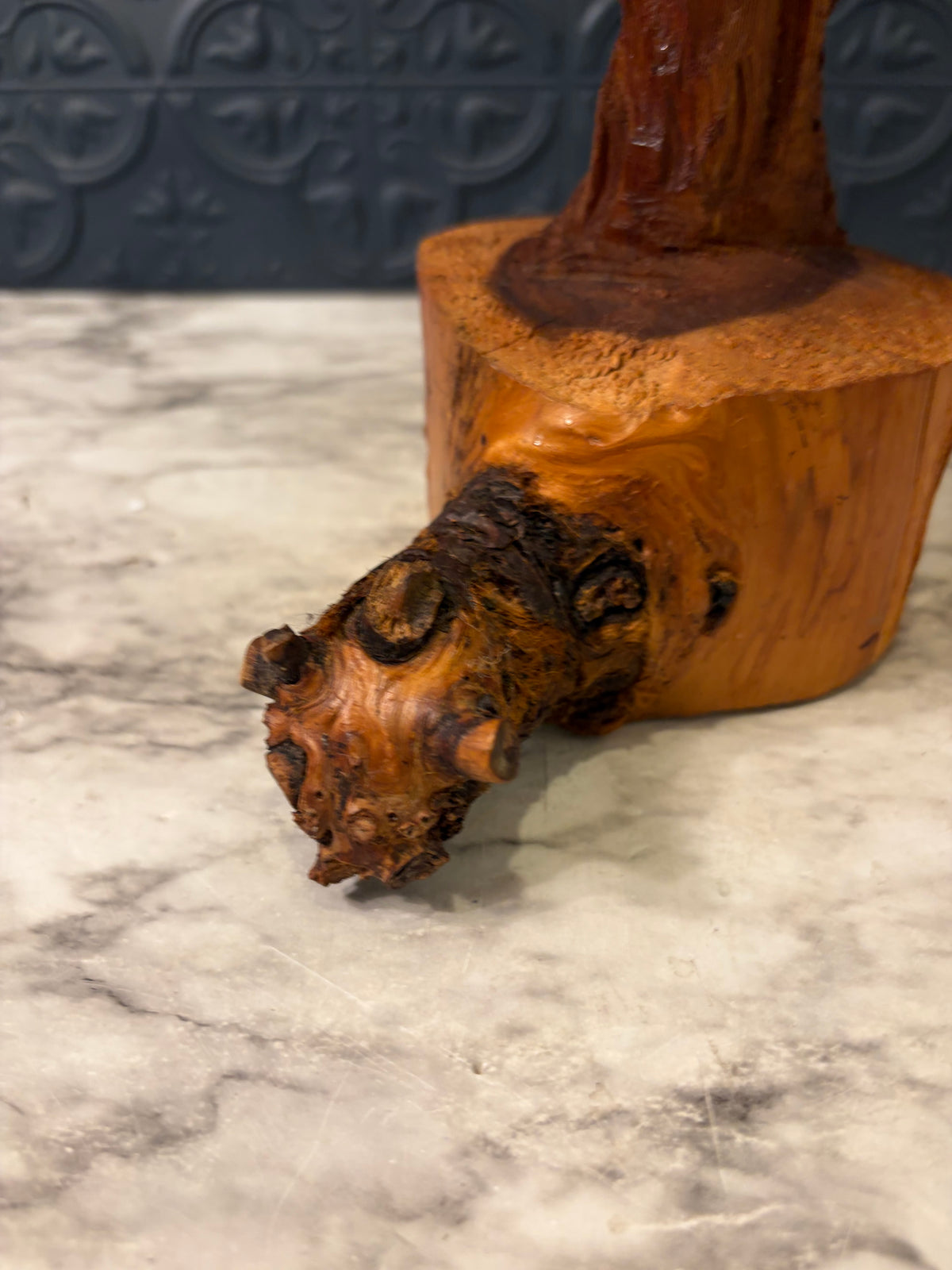 Wood Carved Tree 19"