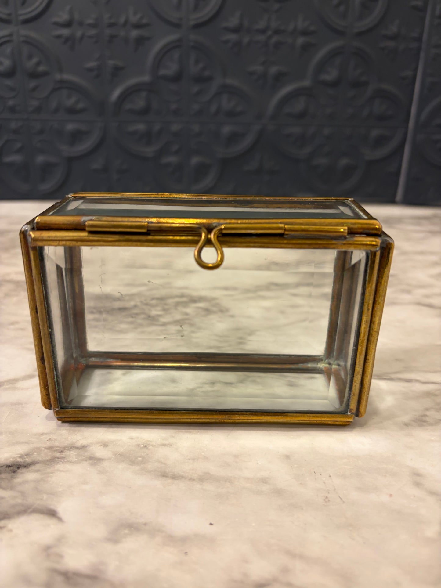 Brass and Glass Thin Rectangle Box