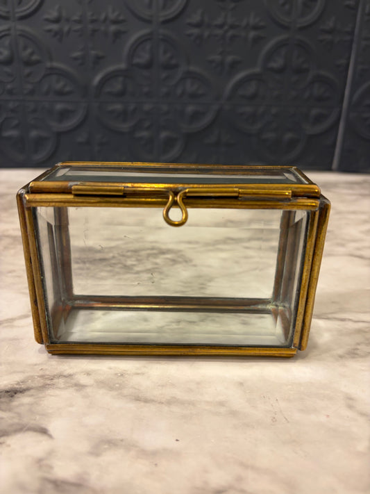 Brass and Glass Thin Rectangle Box