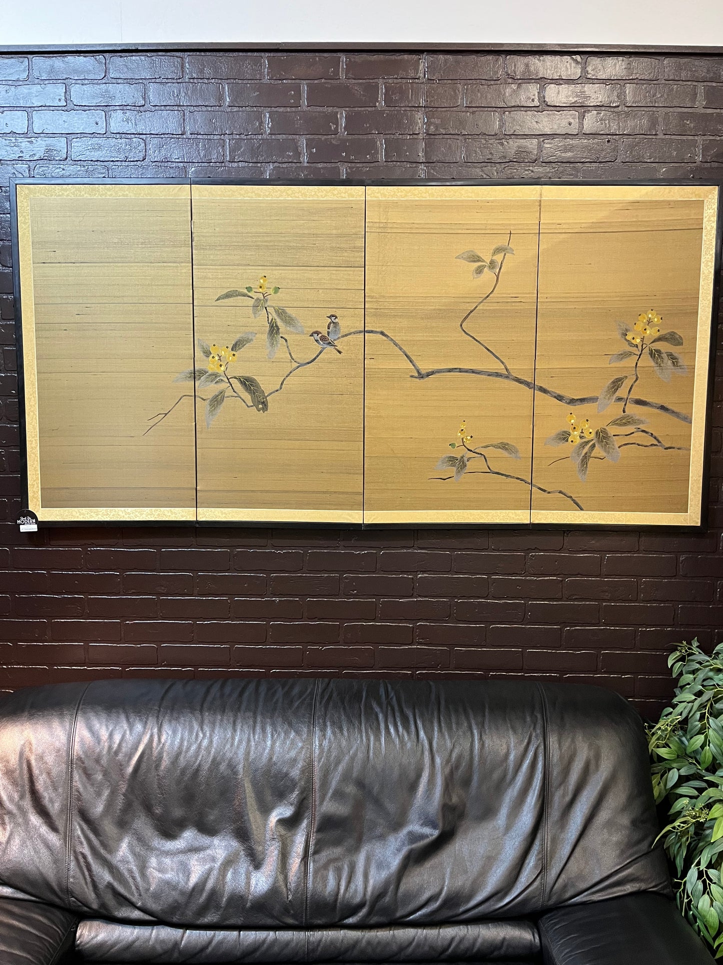 Japanese Showa 4-Panel Folding Screen