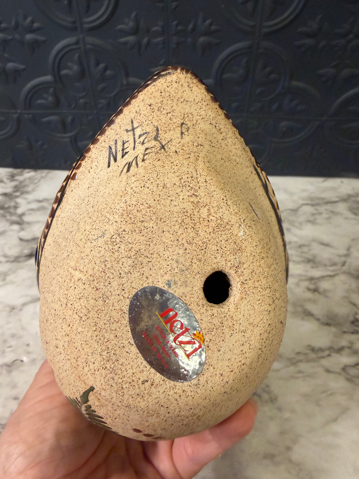 Hand Painted Tonala Mexican Folk Art Quail