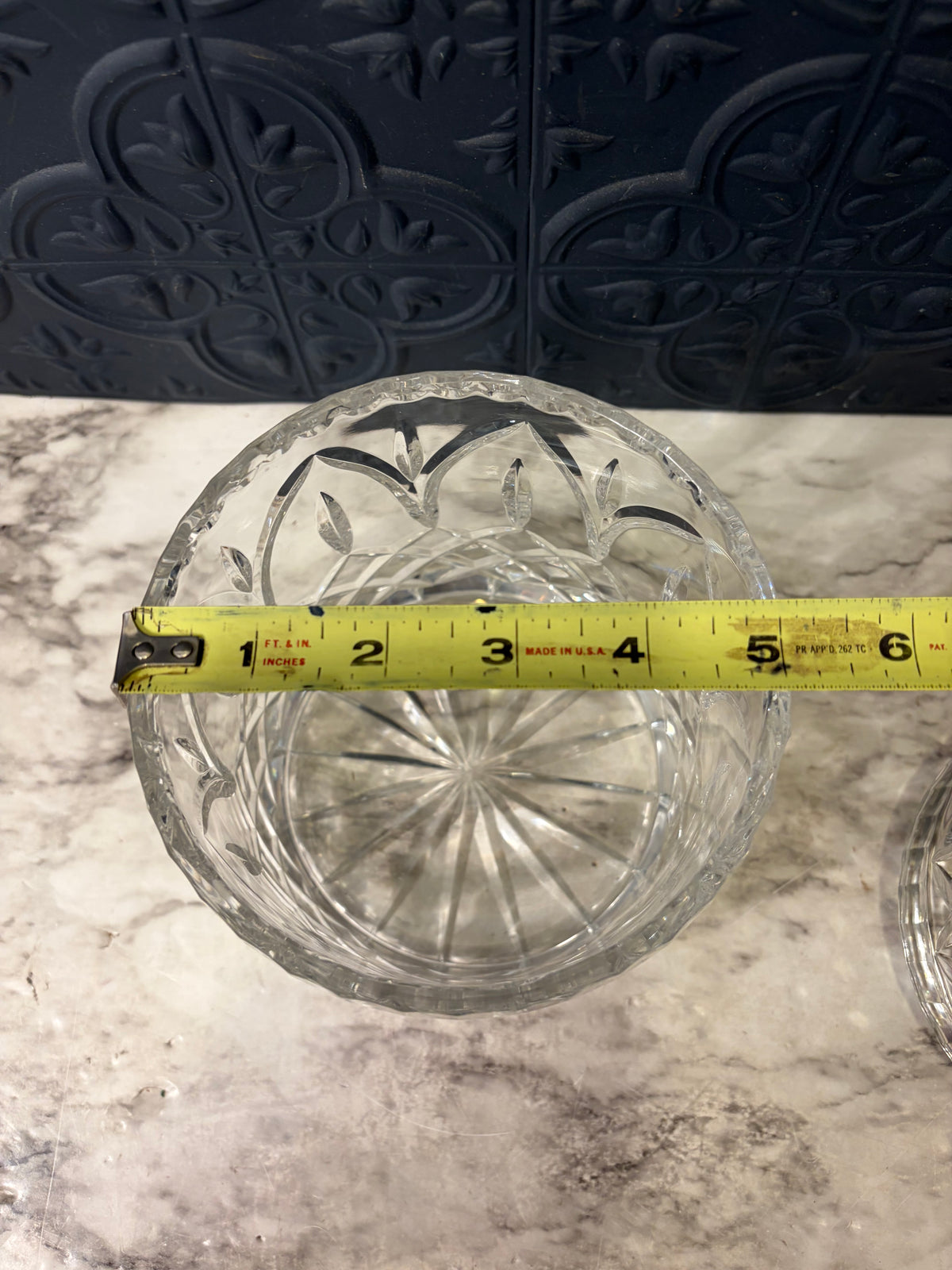 Heavy Cut Crystal Biscut Jar