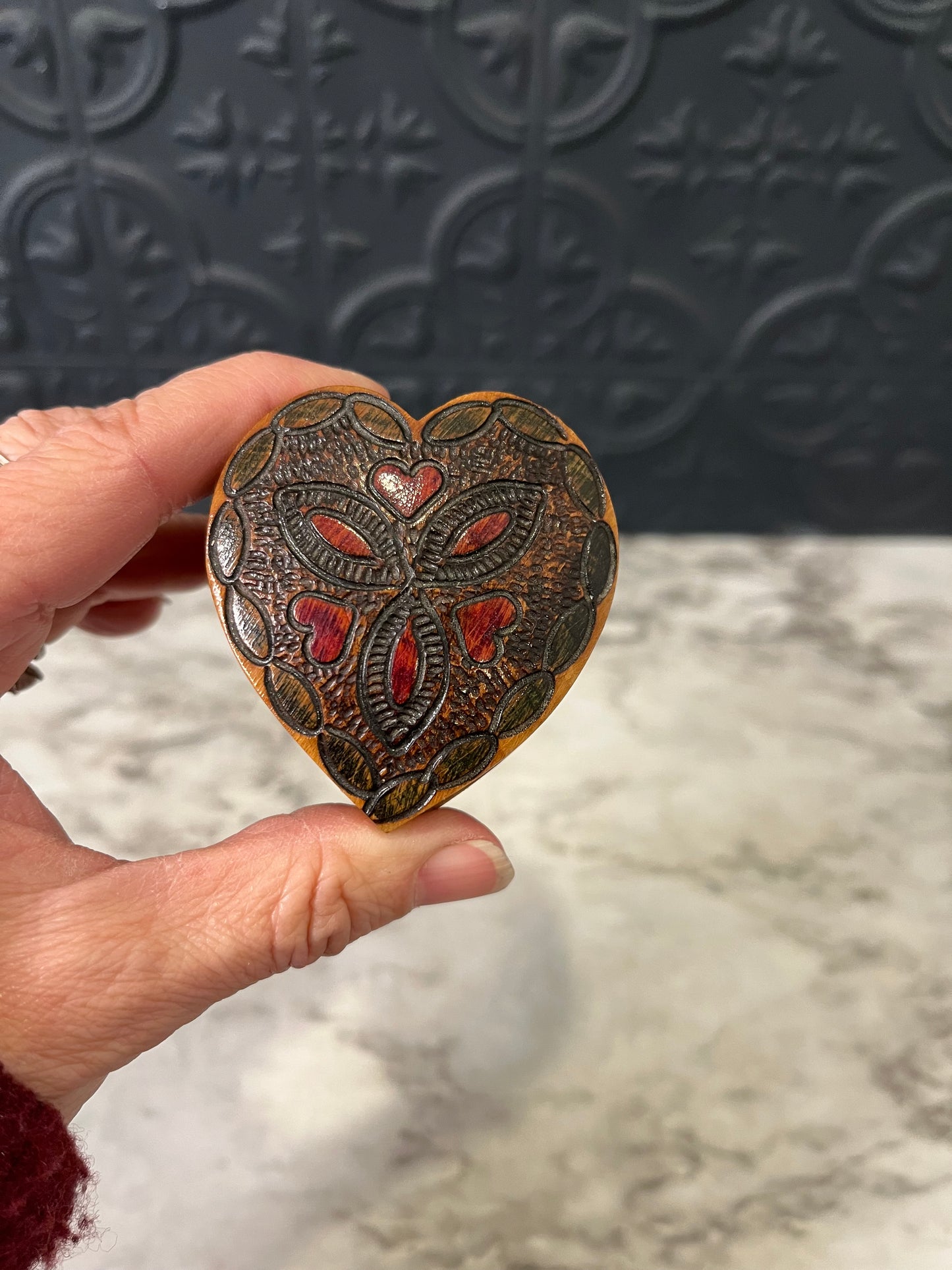 Polish Wood Carved folk art Box