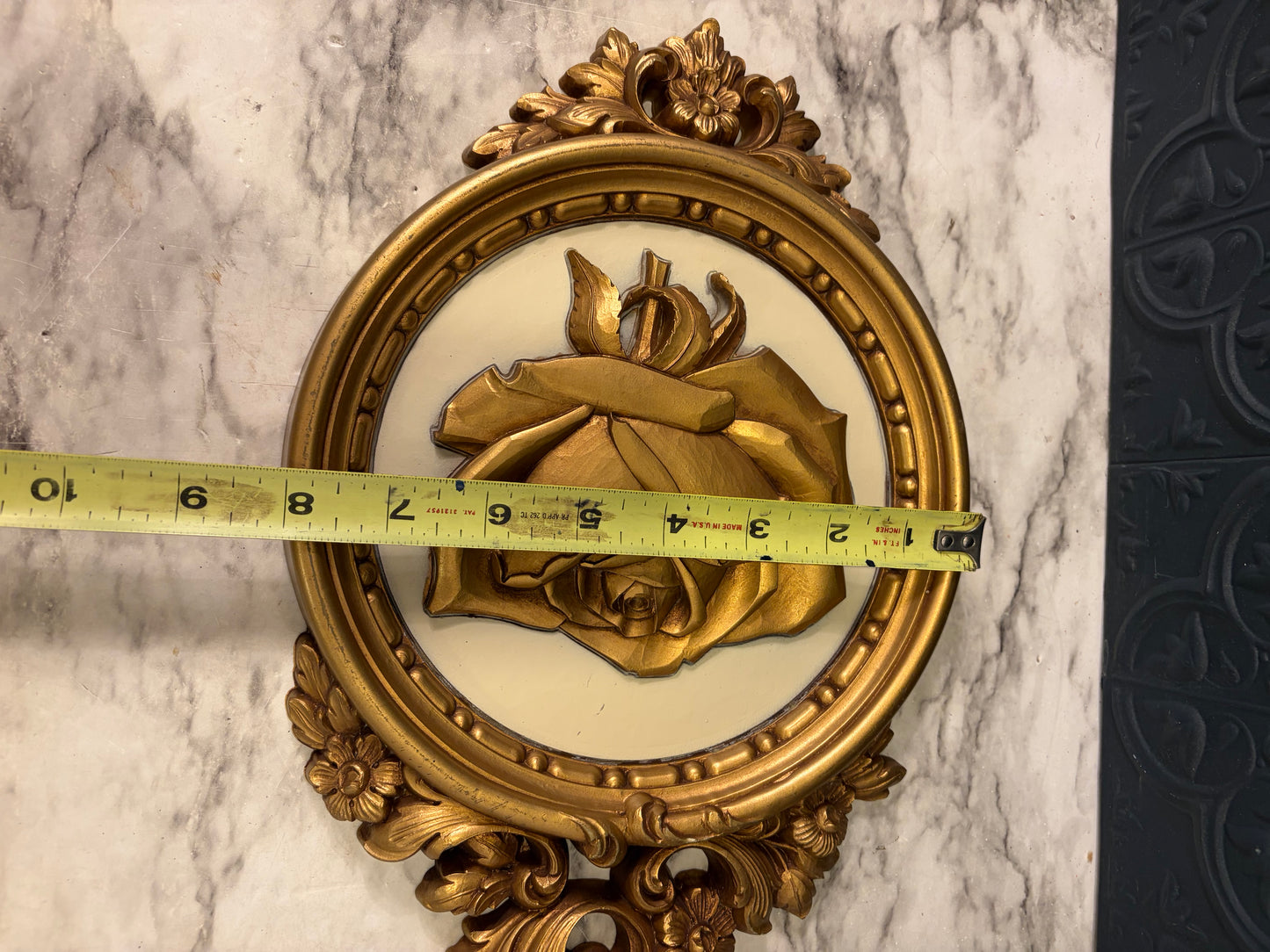Gold Dart Rose Framed