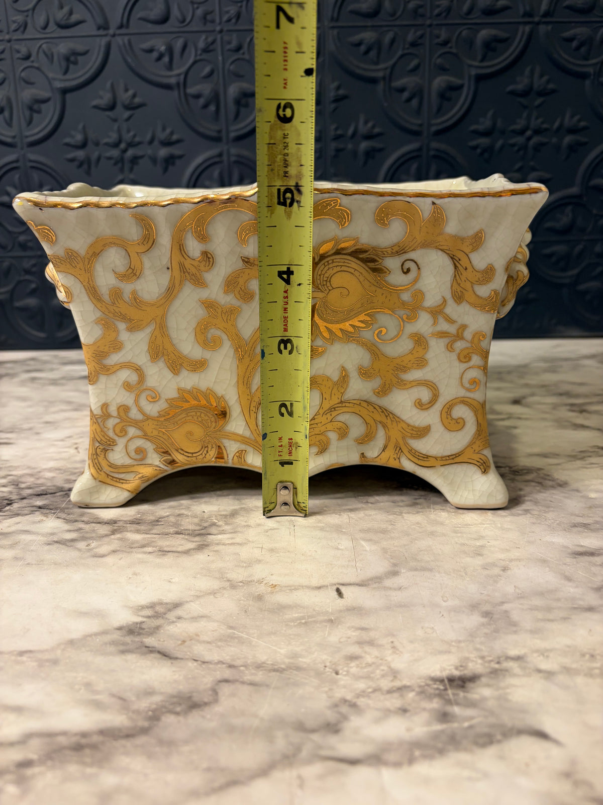 White and Gold Planter