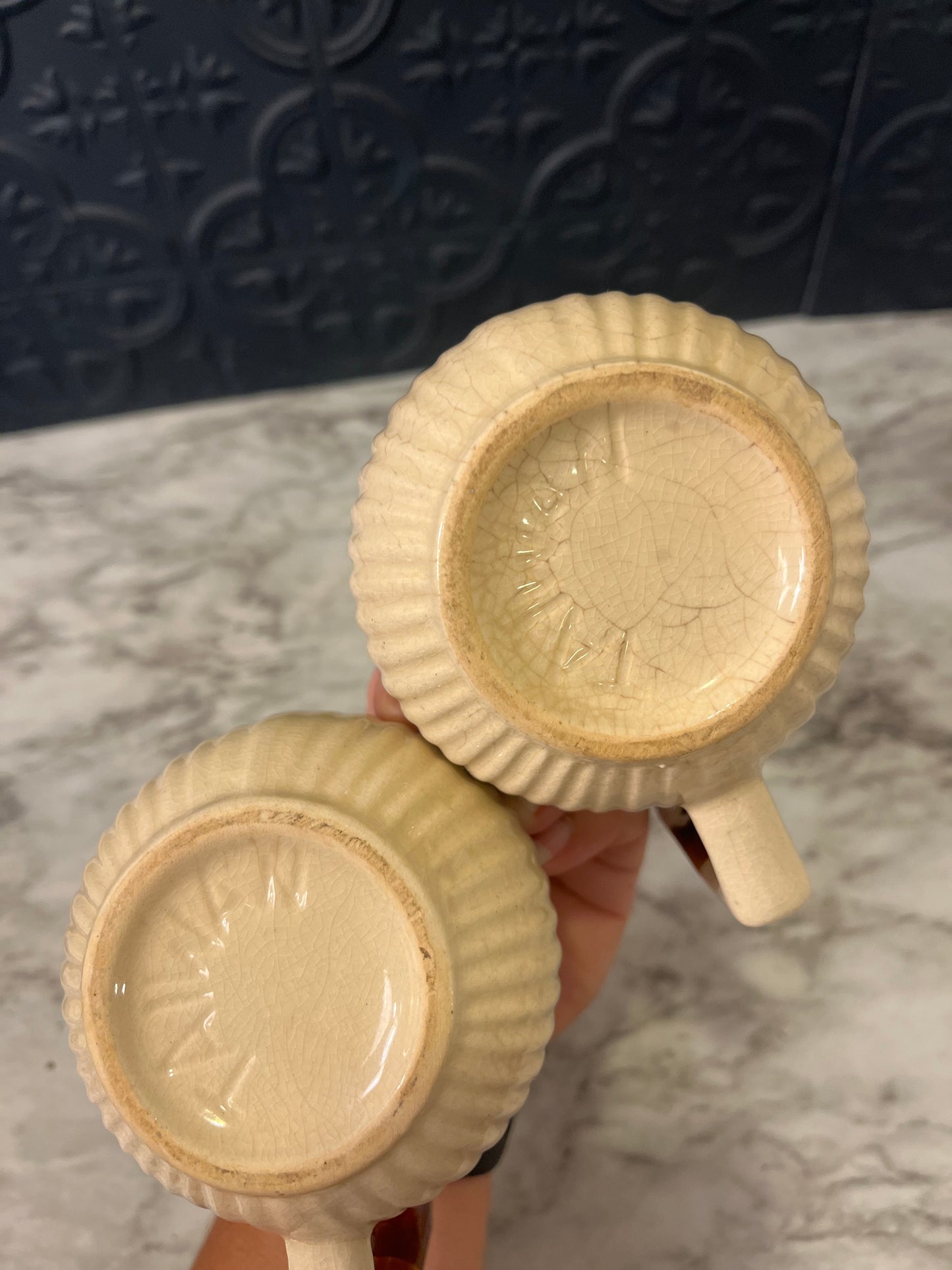 Tri Tone Ridged Mug set of 2