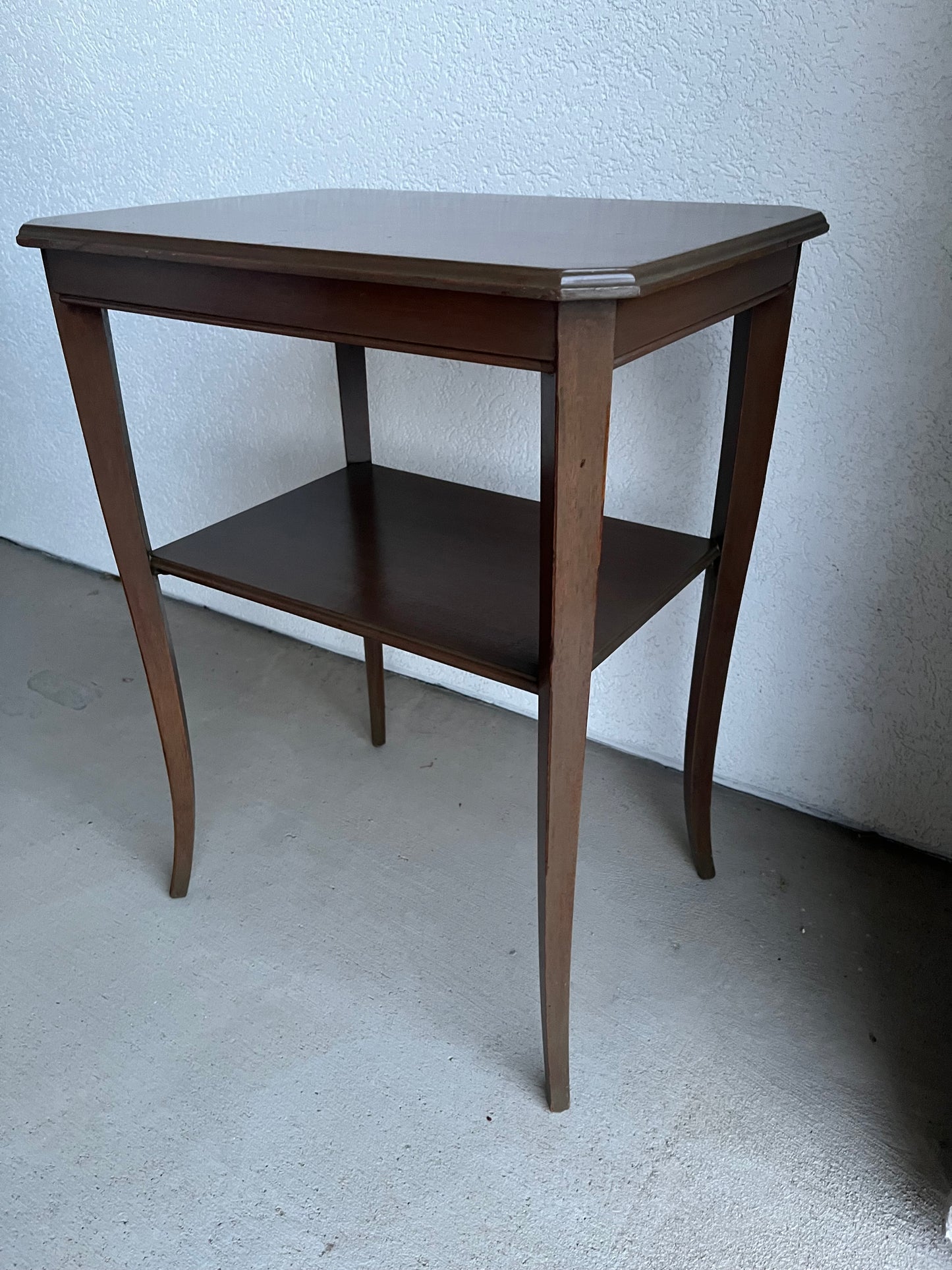 Side Table with Lower shelf Contemporary Style