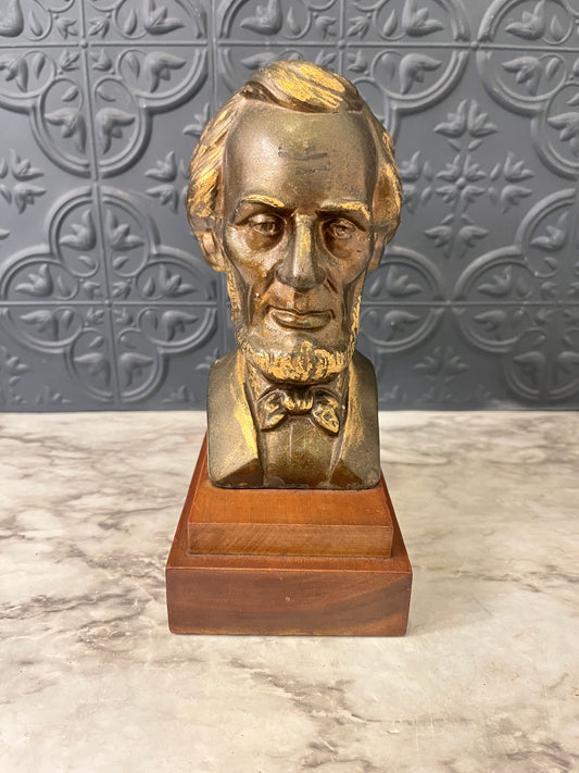 Bronze Bust of Lincoln on Wood