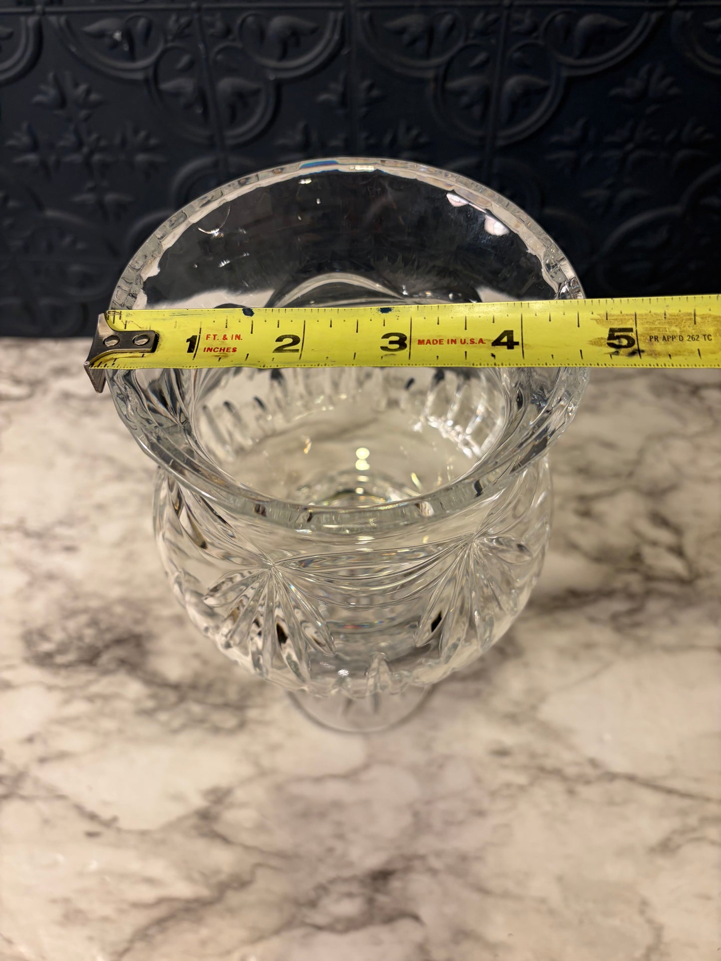 Cut Crystal Pedestal Hurricane or Fairy Lamp