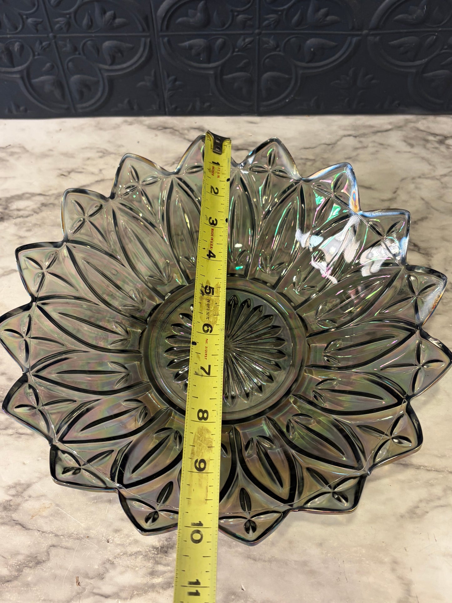 Smokey Iridescent Glass Bowl