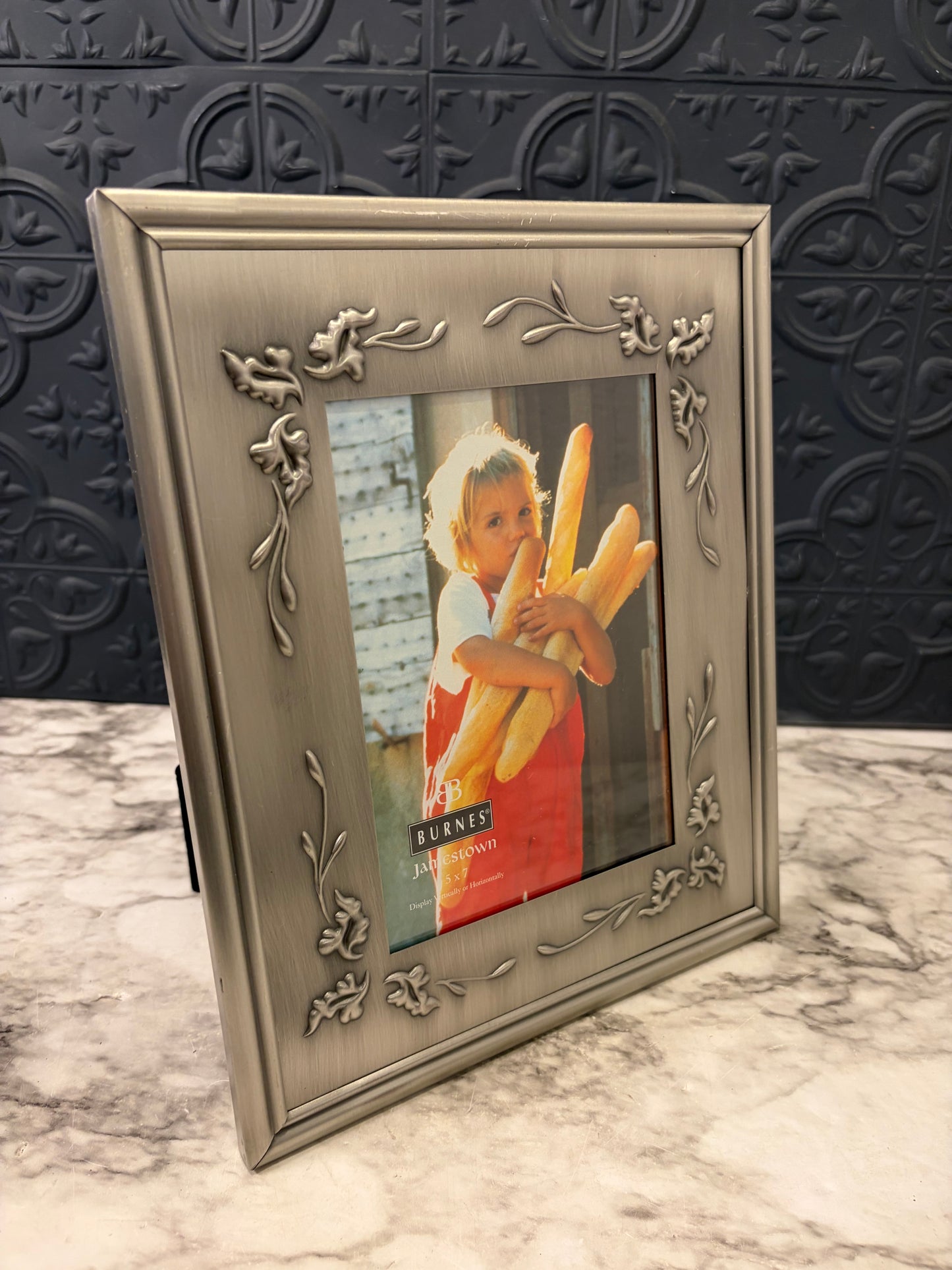 Burnes Pewter Color Frame with Relief