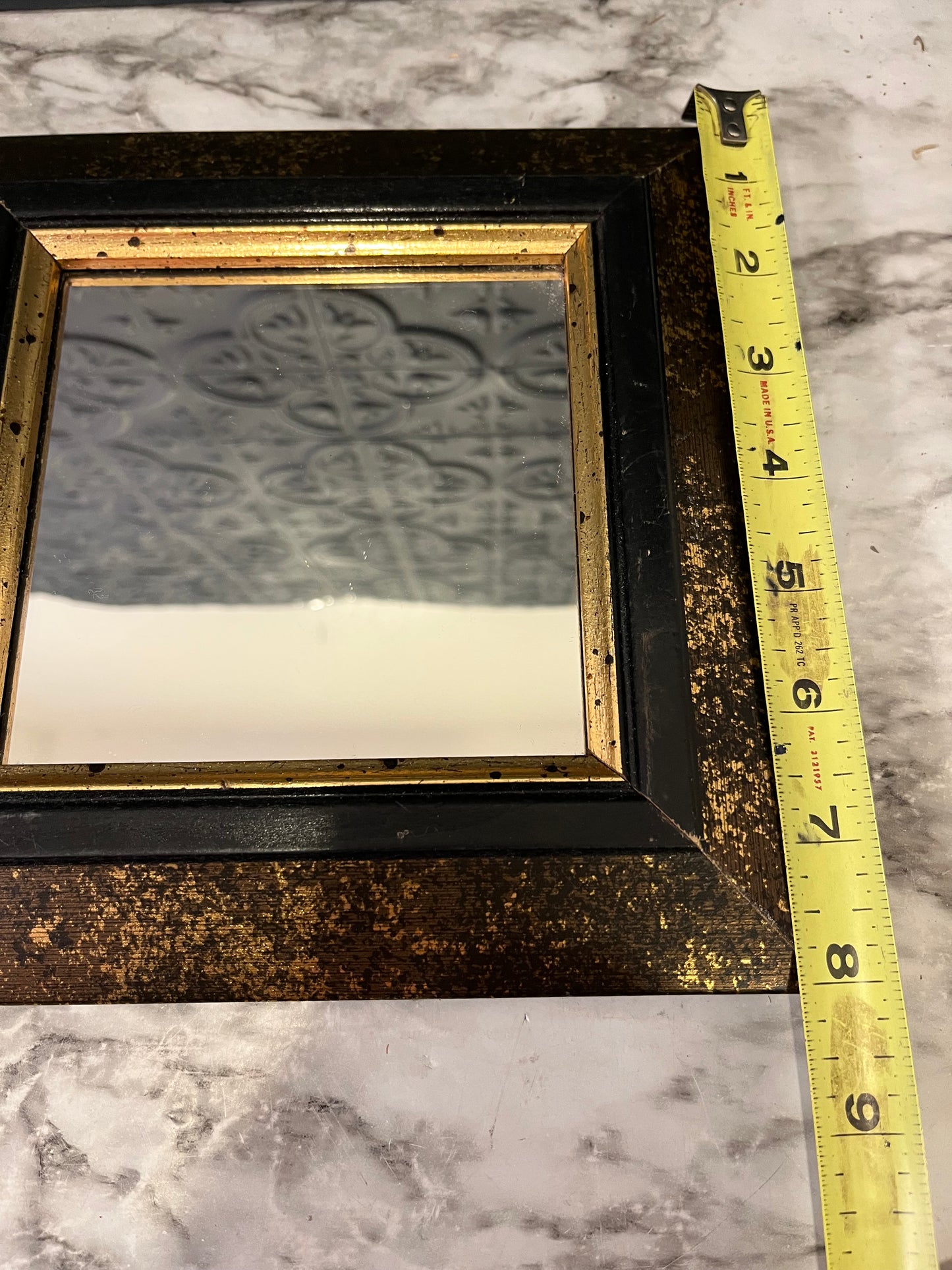 Vintage Home Interior Square Gold and Black Mirror