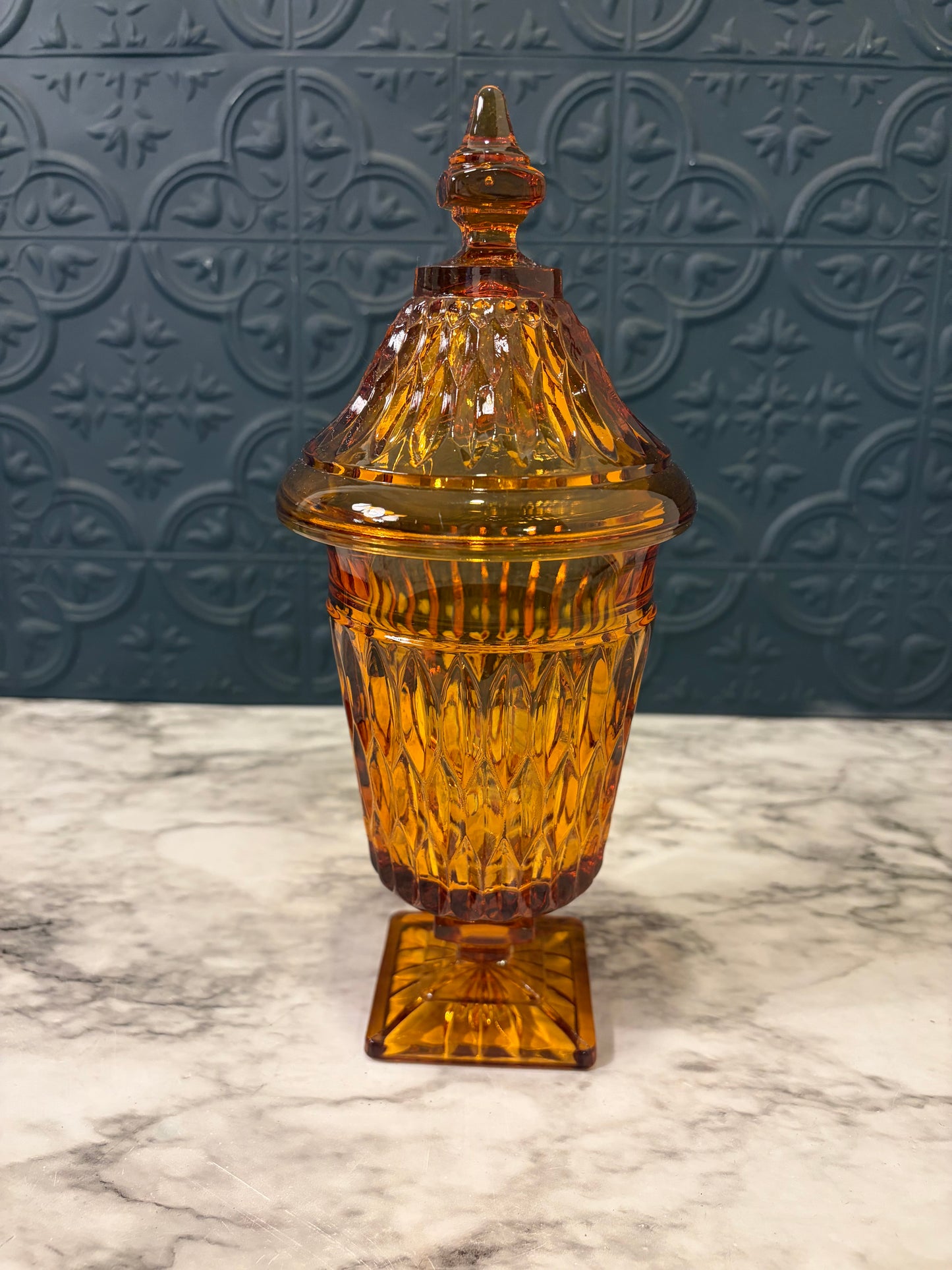 Indiana Glass Amber Mount Vernon Candy Dish
