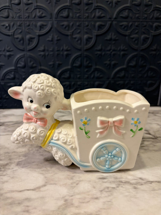 Rubens Lamb Pulling Cart Planter