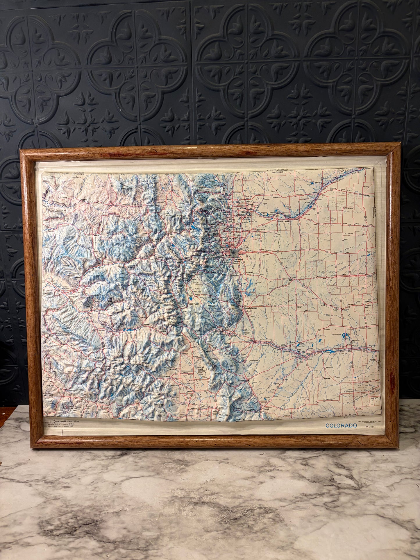 Topographical Map of Colorado with Frame