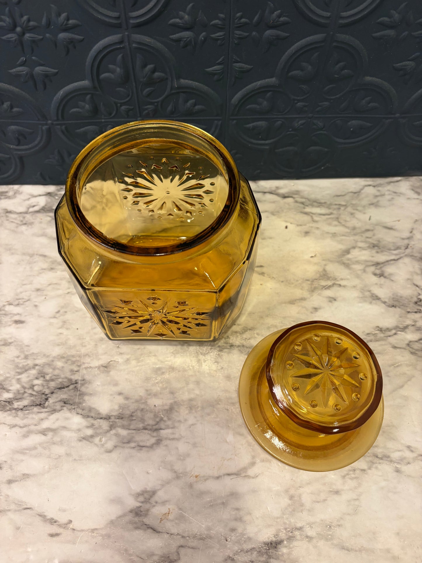Wheaton Amber Glass Canister