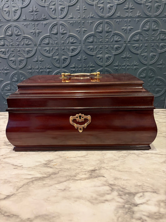 Cherry Wood Jewelry Box with Red Felt