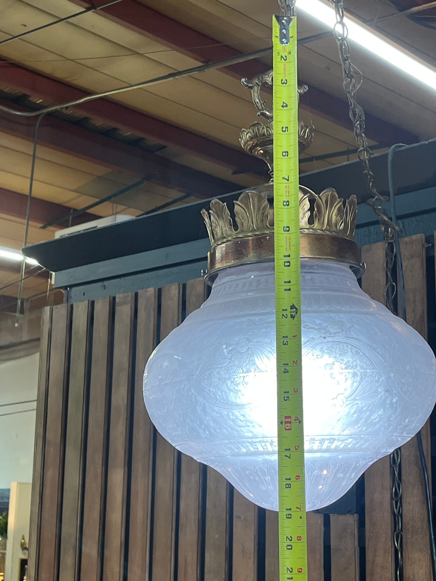 Purple Glass Swag Lamp