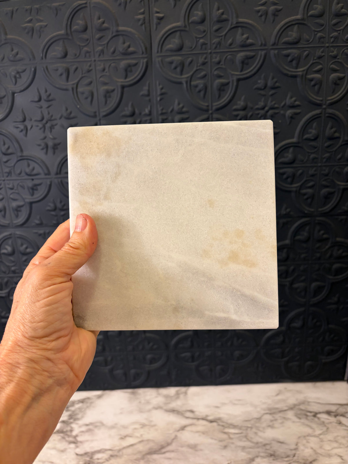 6 x 6 White Marble Trivet